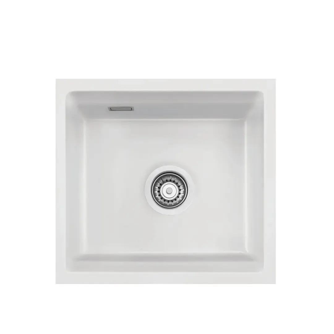 Systemceram Kara 42 U Polar, zlewozmywak ceramiczny, korek manualny