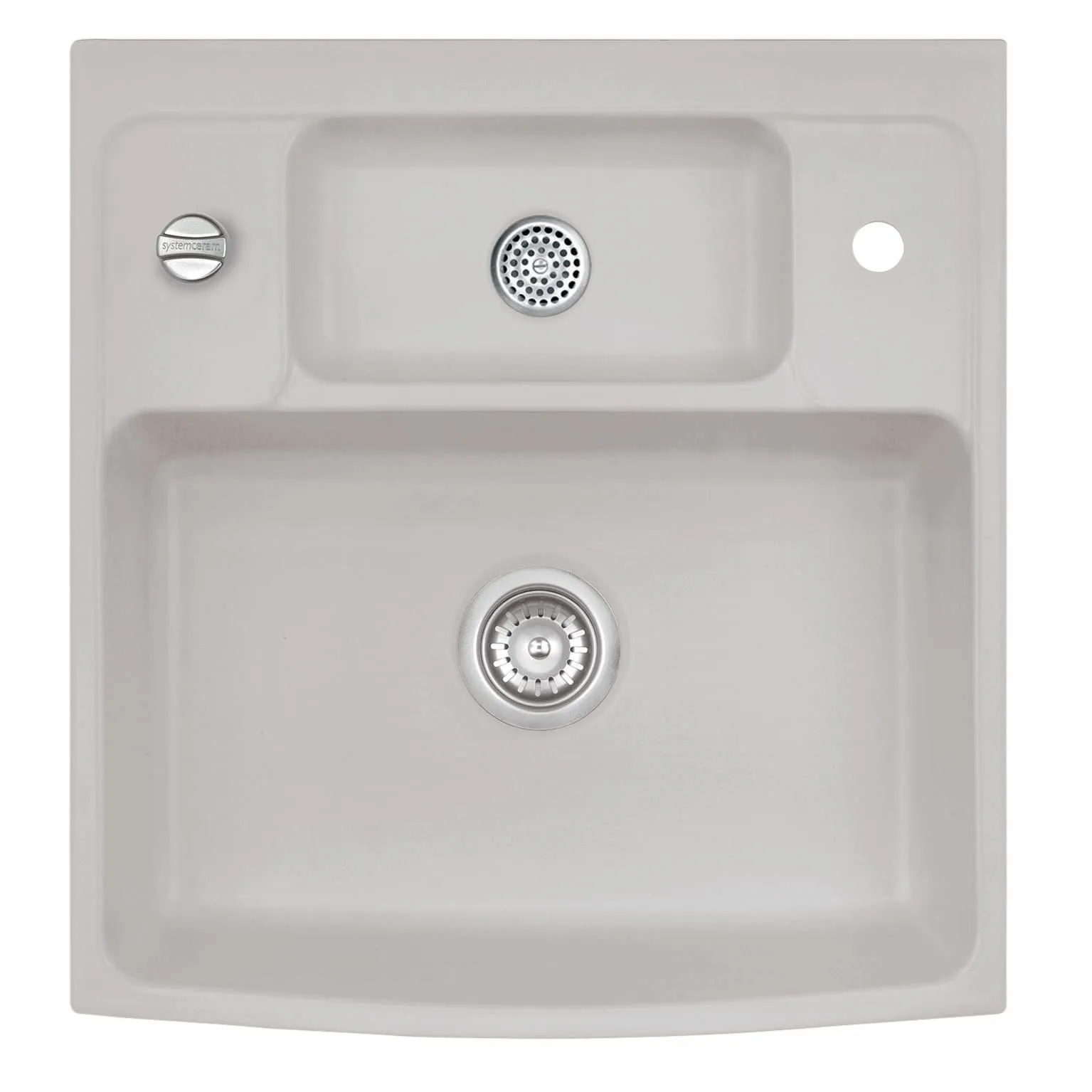 Systemceram Centra 60 Alu, zlewozmywak ceramiczny, korek automatyczny