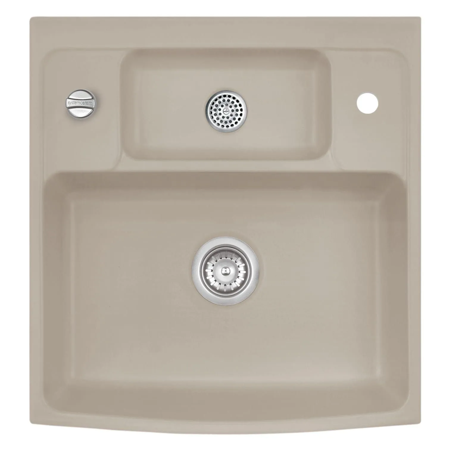 Systemceram Centra 60 Fango, zlewozmywak ceramiczny, korek automatyczny