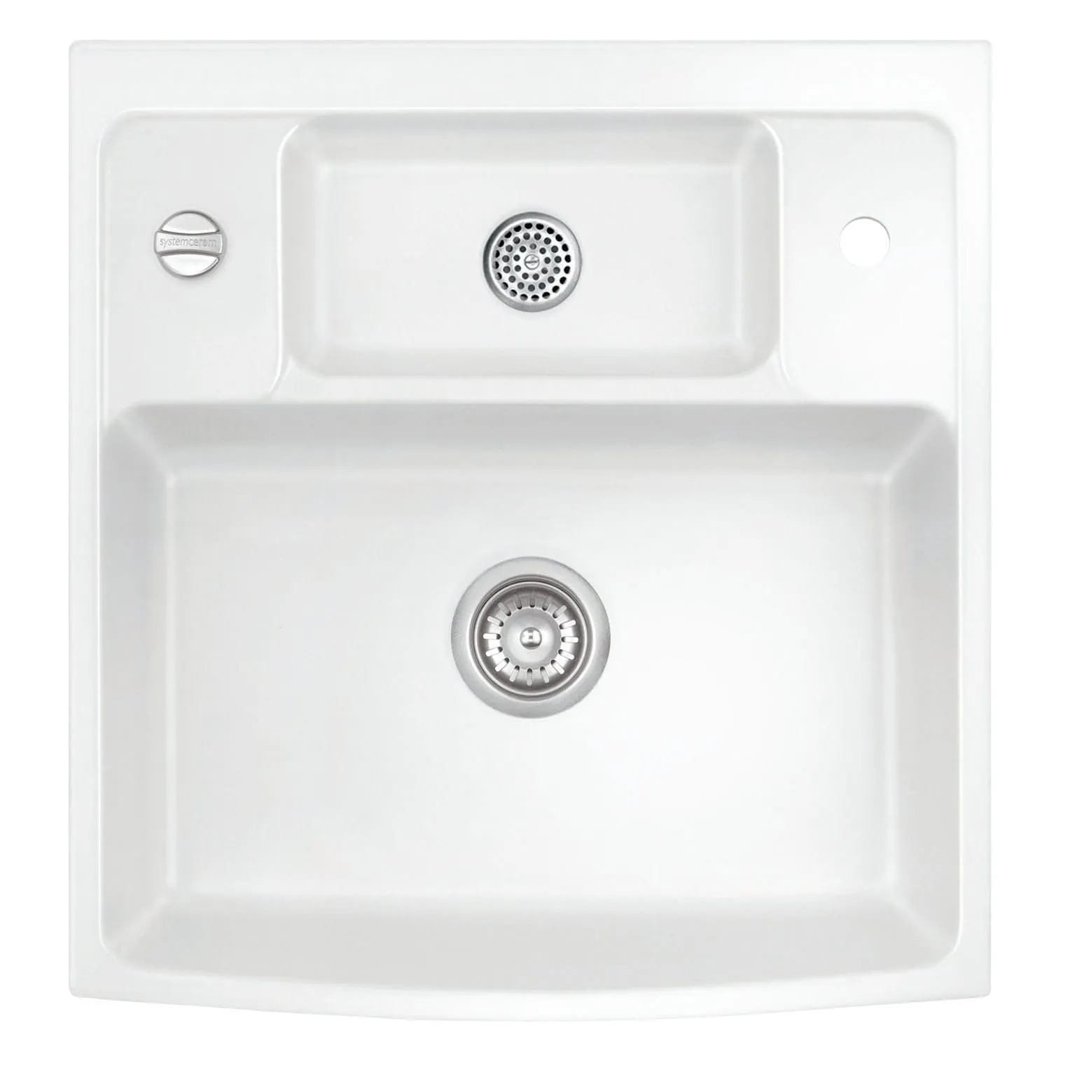 Systemceram Centra 60 Gronland, zlewozmywak ceramiczny, korek automatyczny