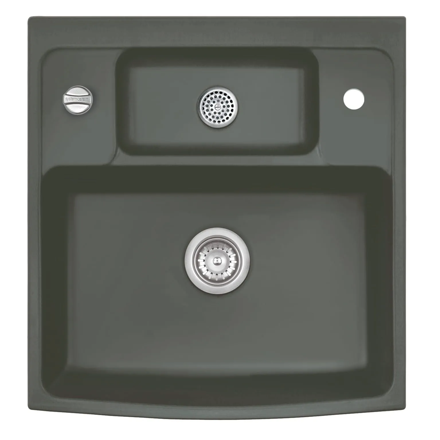 Systemceram Centra 60 Lava, zlewozmywak ceramiczny, korek automatyczny