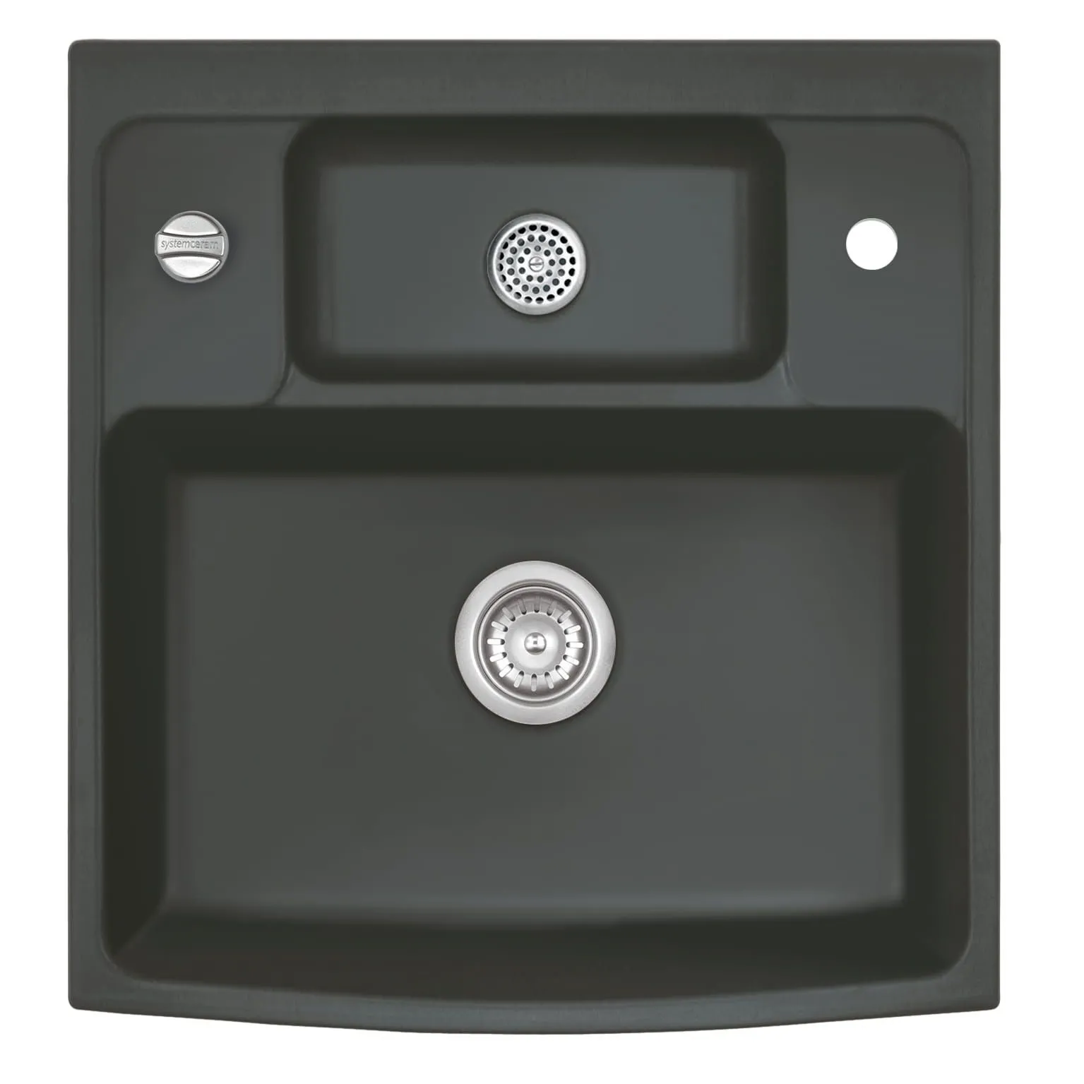 Systemceram Centra 60 Schiefer, zlewozmywak ceramiczny, korek automatyczny