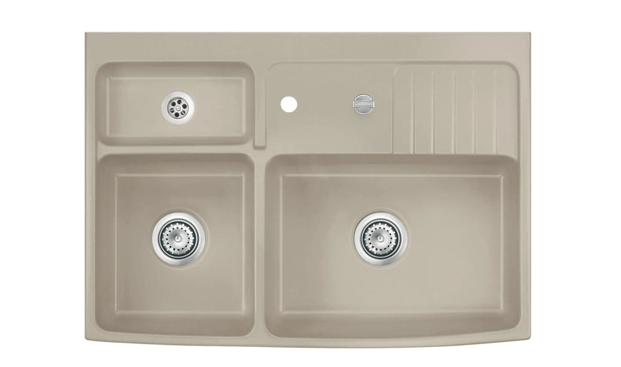 Systemceram Centra 90 Fango, zlewozmywak ceramiczny, korek automatyczny