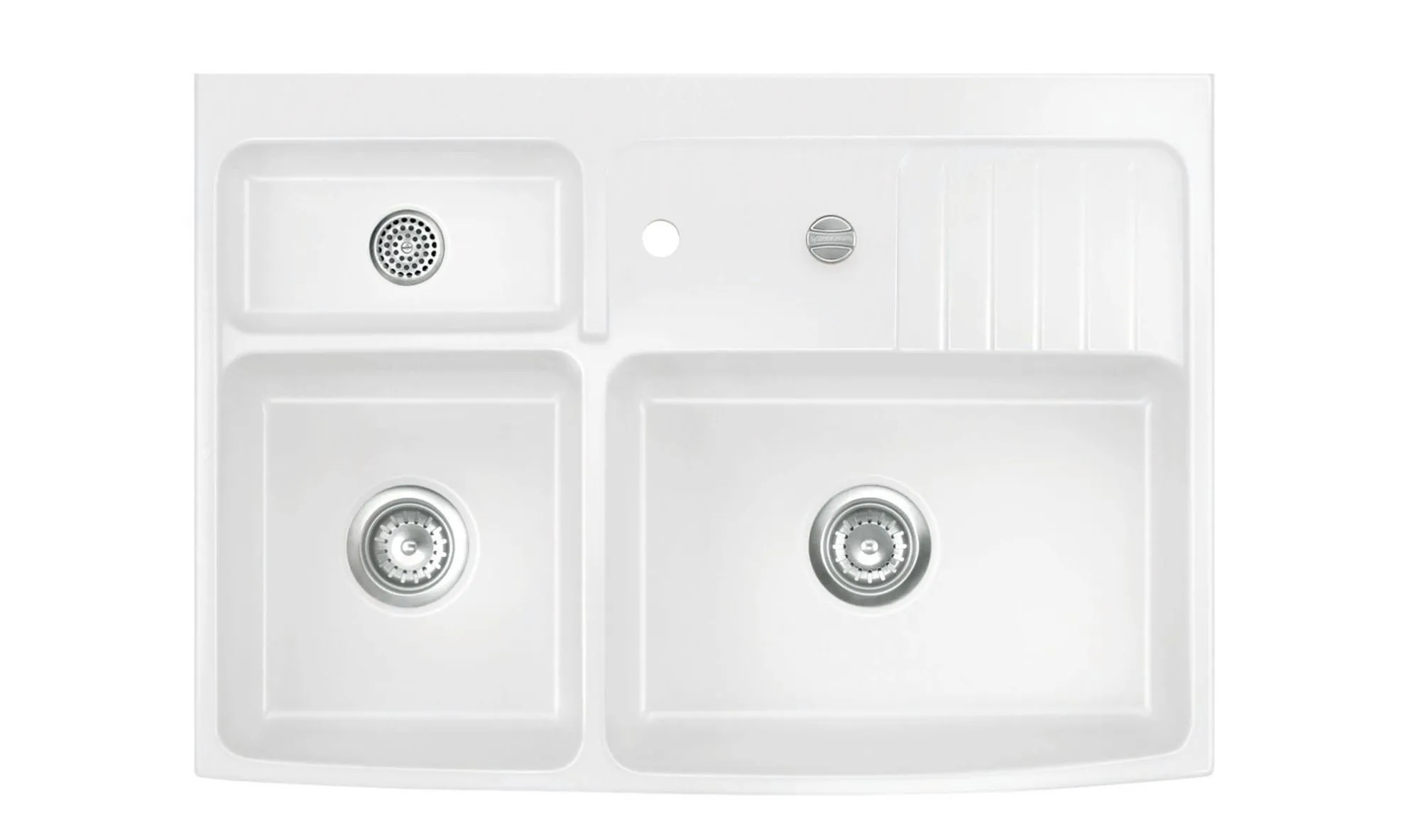 Systemceram Centra 90 Gronland, zlewozmywak ceramiczny, korek automatyczny