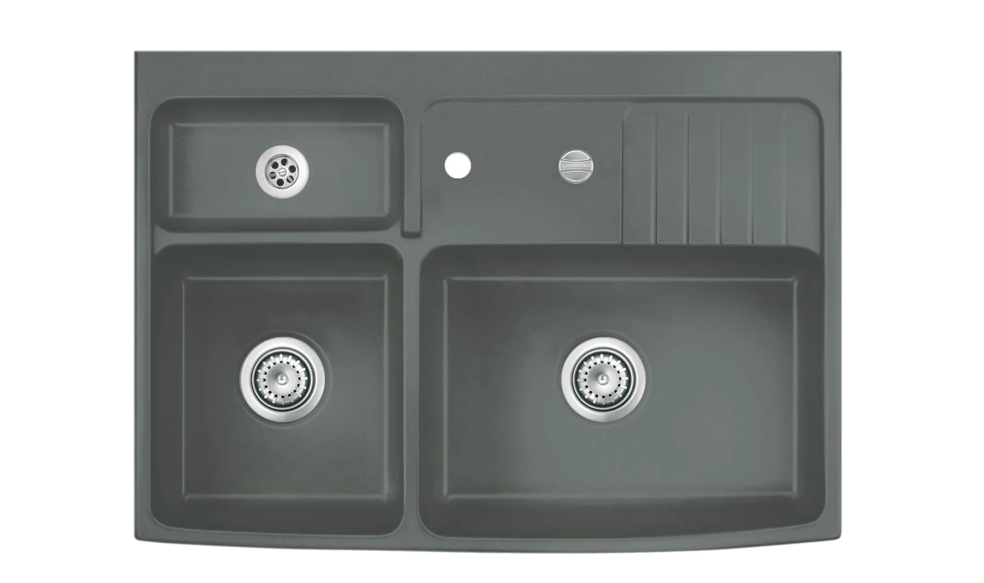 Systemceram Centra 90 Lava, zlewozmywak ceramiczny, korek automatyczny