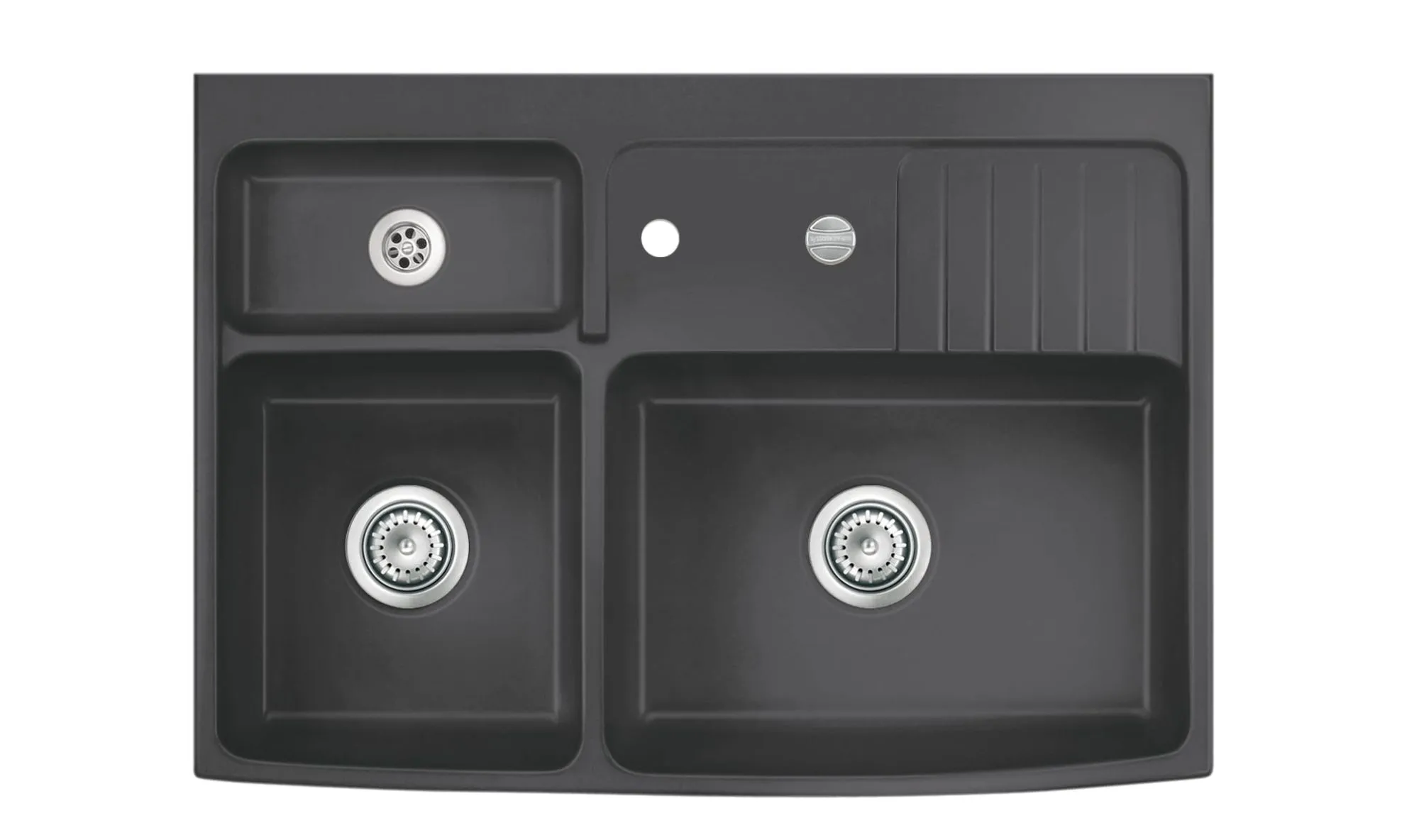 Systemceram Centra 90 Schiefer, zlewozmywak ceramiczny, korek automatyczny