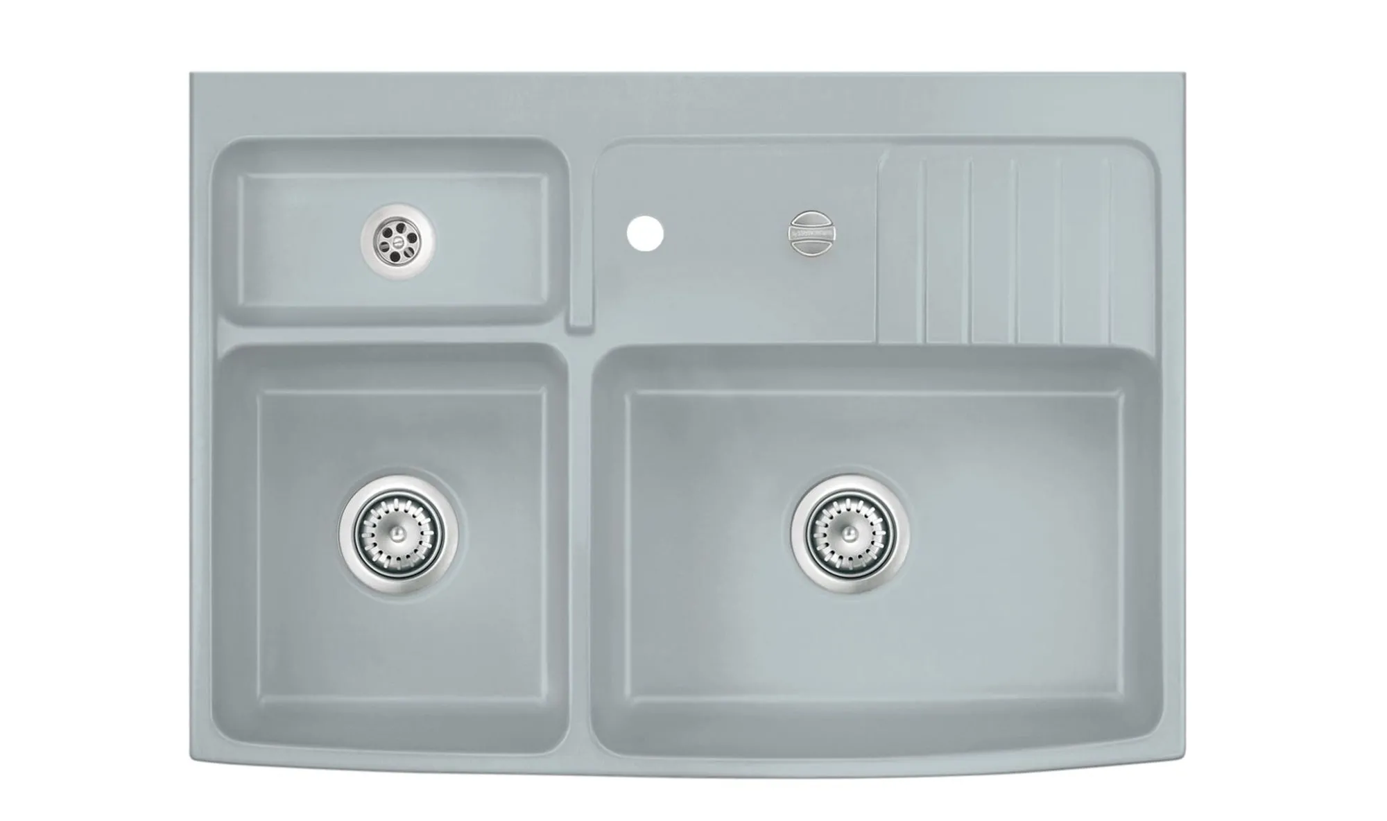 Systemceram Centra 90 Titan, zlewozmywak ceramiczny, korek automatyczny