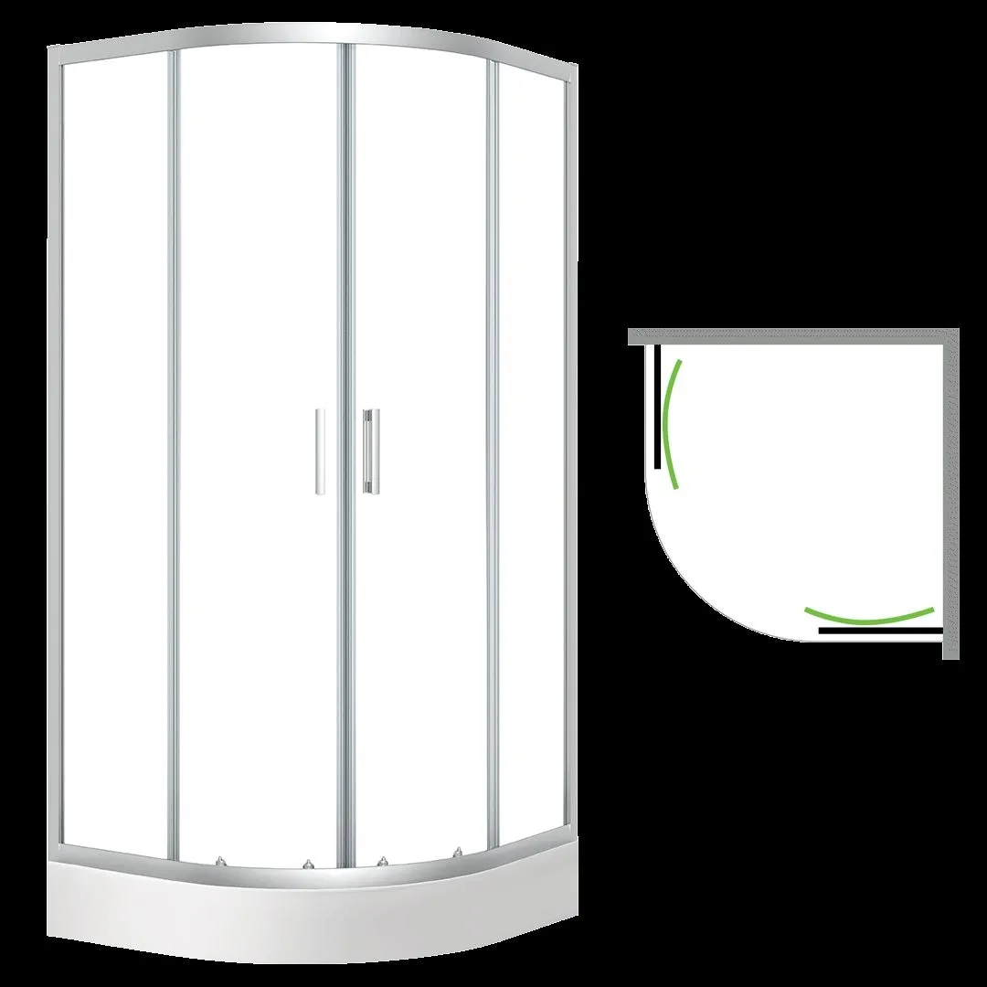 LAVEO Desna - kabina natryskowa półokrągła z brodzikiem 80x80 cm