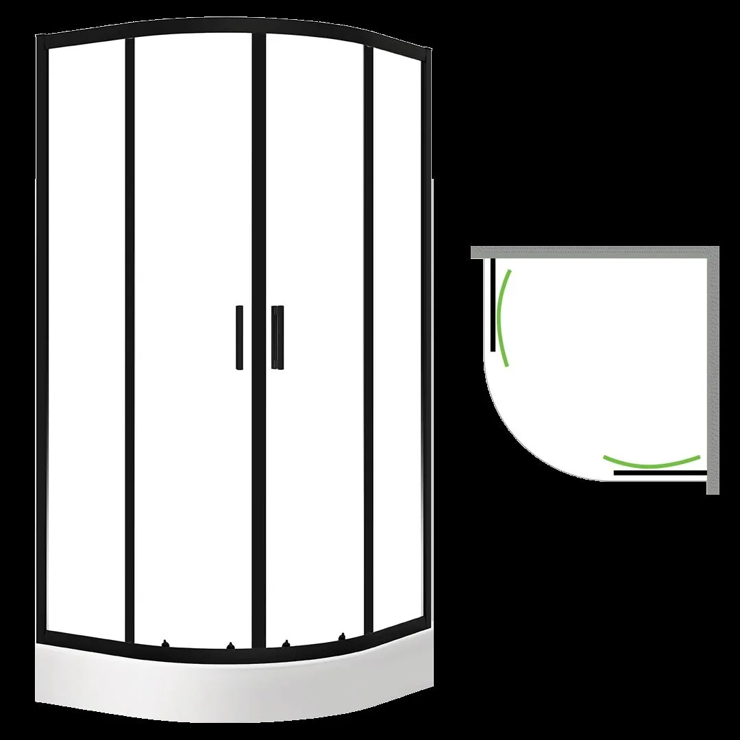 LAVEO Desna - kabina natryskowa półokrągła z brodzikiem 80x80 cm