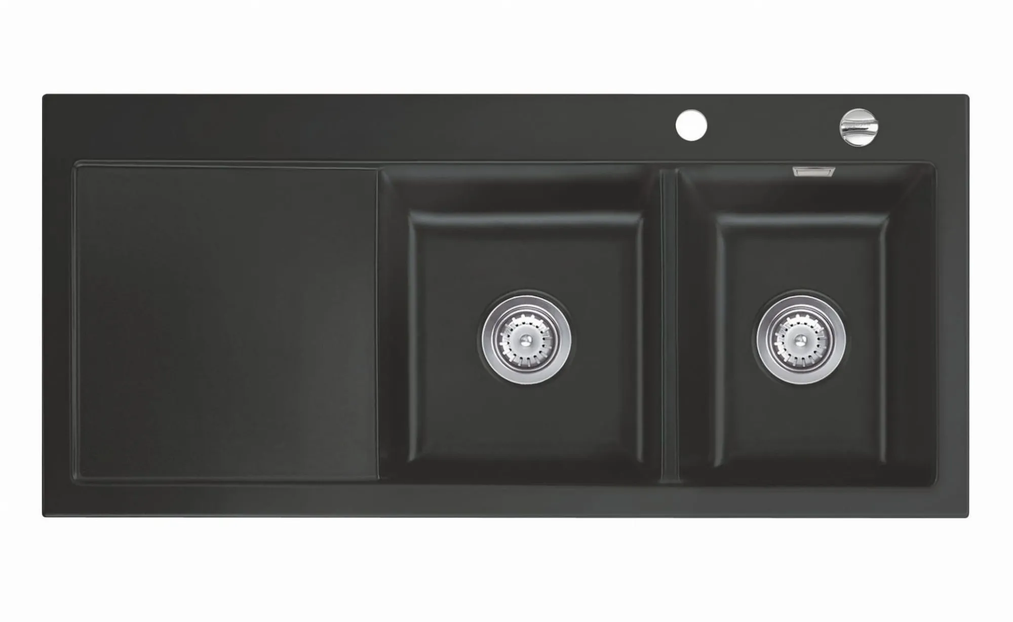 Systemceram Mera Double Schiefer, Zlewozmywak ceramiczny, korek manualny,