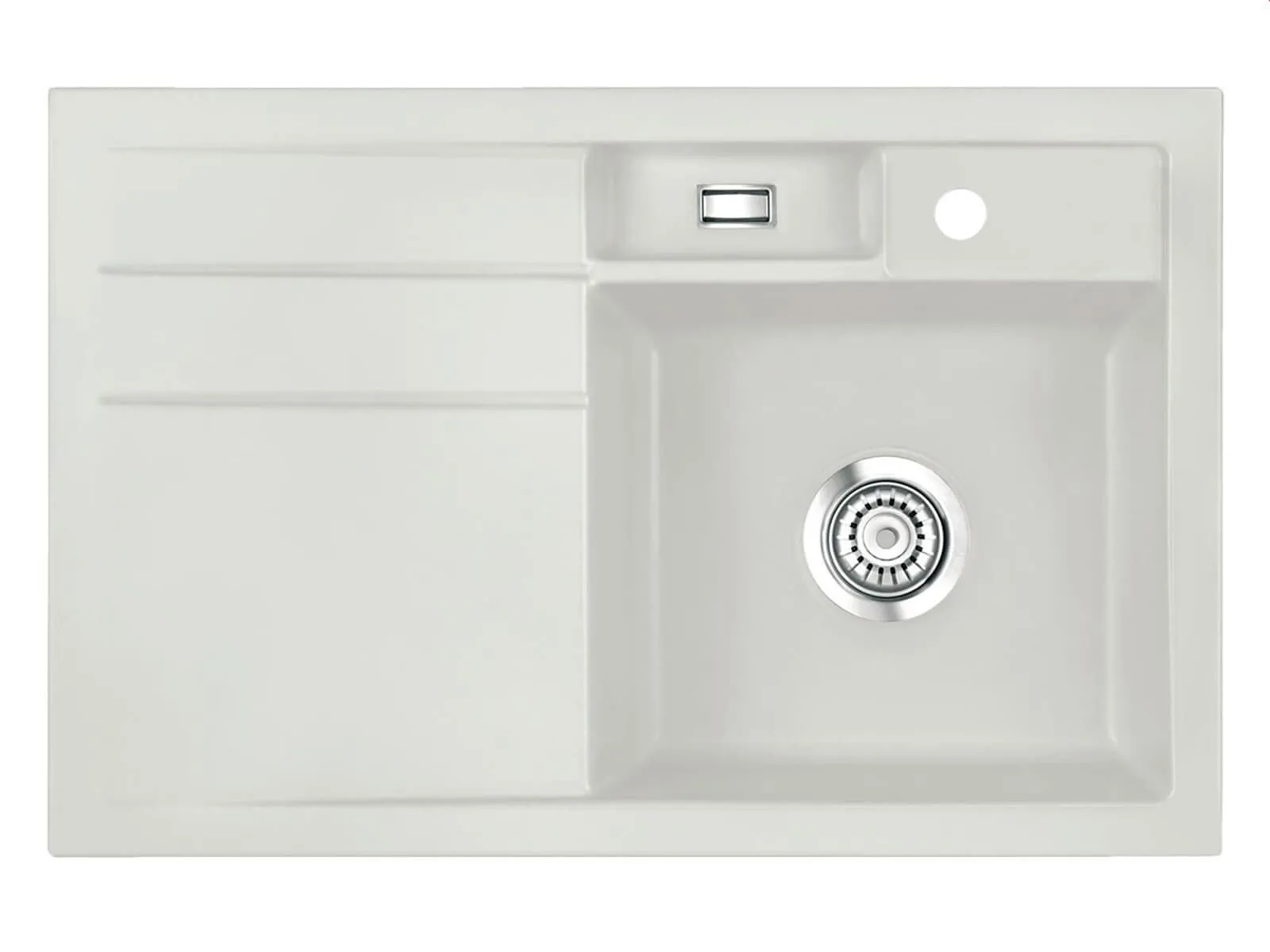 Systemceram BELA 78 Alu, zlewozmywak ceramiczny, korek manualny