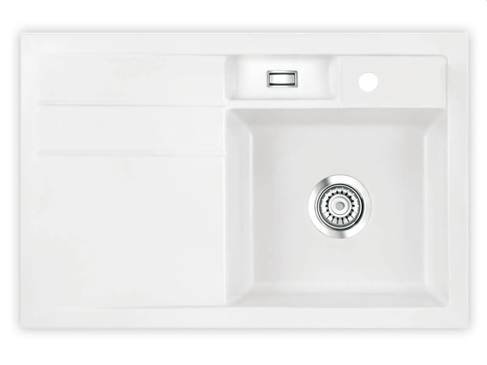 Systemceram BELA 78 Polar, zlewozmywak ceramiczny, korek manualny