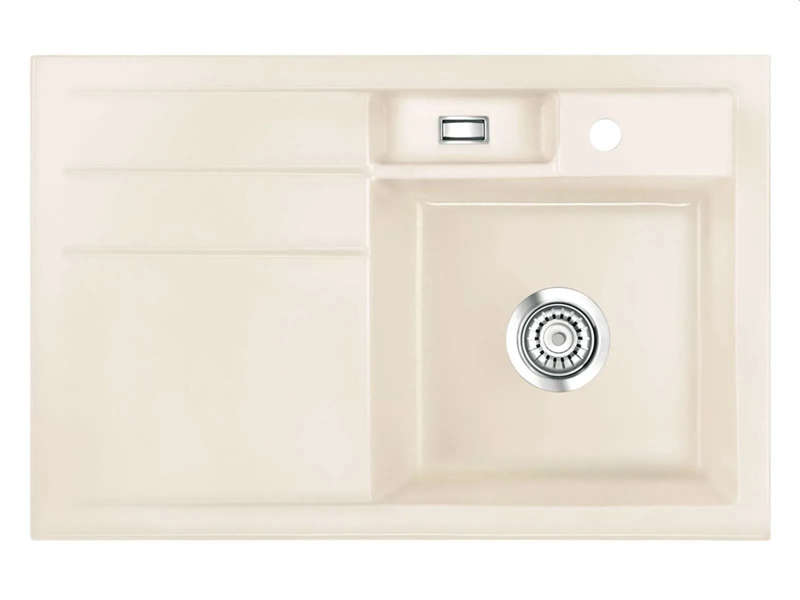 Systemceram BELA 78 Magnolia, zlewozmywak ceramiczny, korek manualny