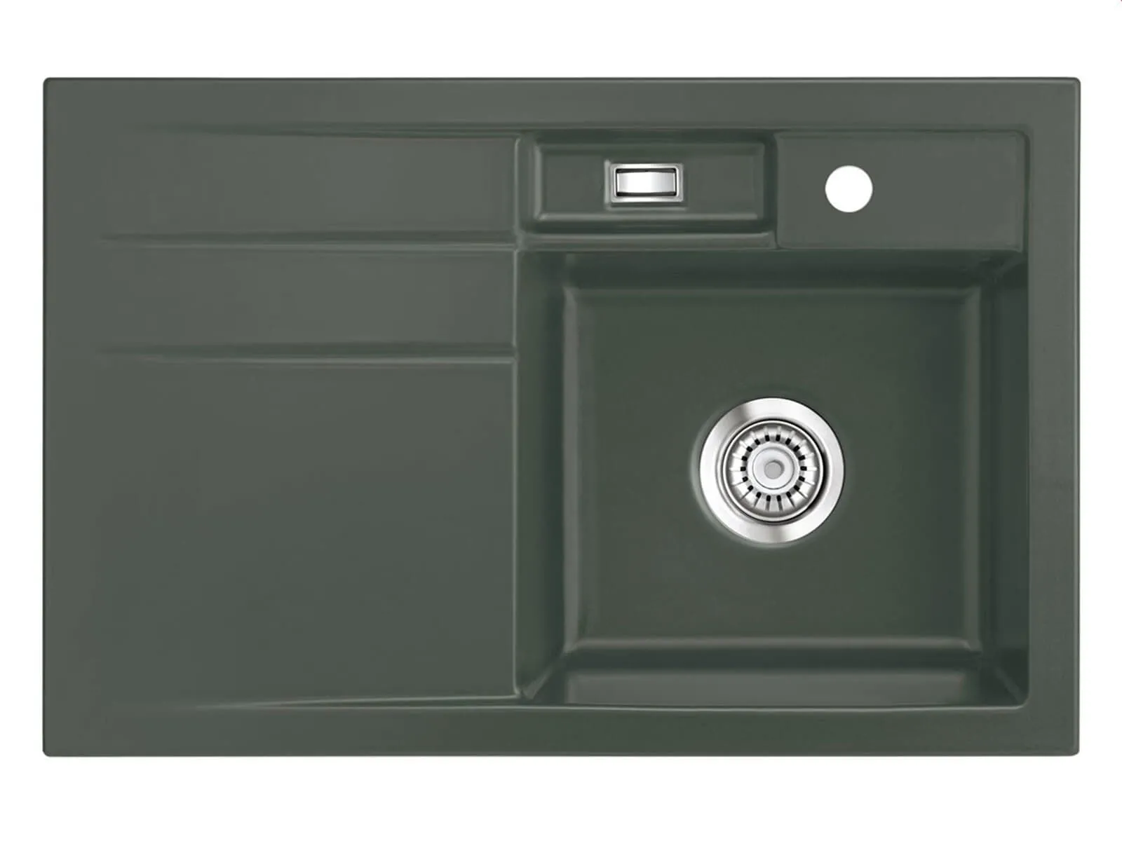 Systemceram BELA 78 Lava, zlewozmywak ceramiczny, korek manualny