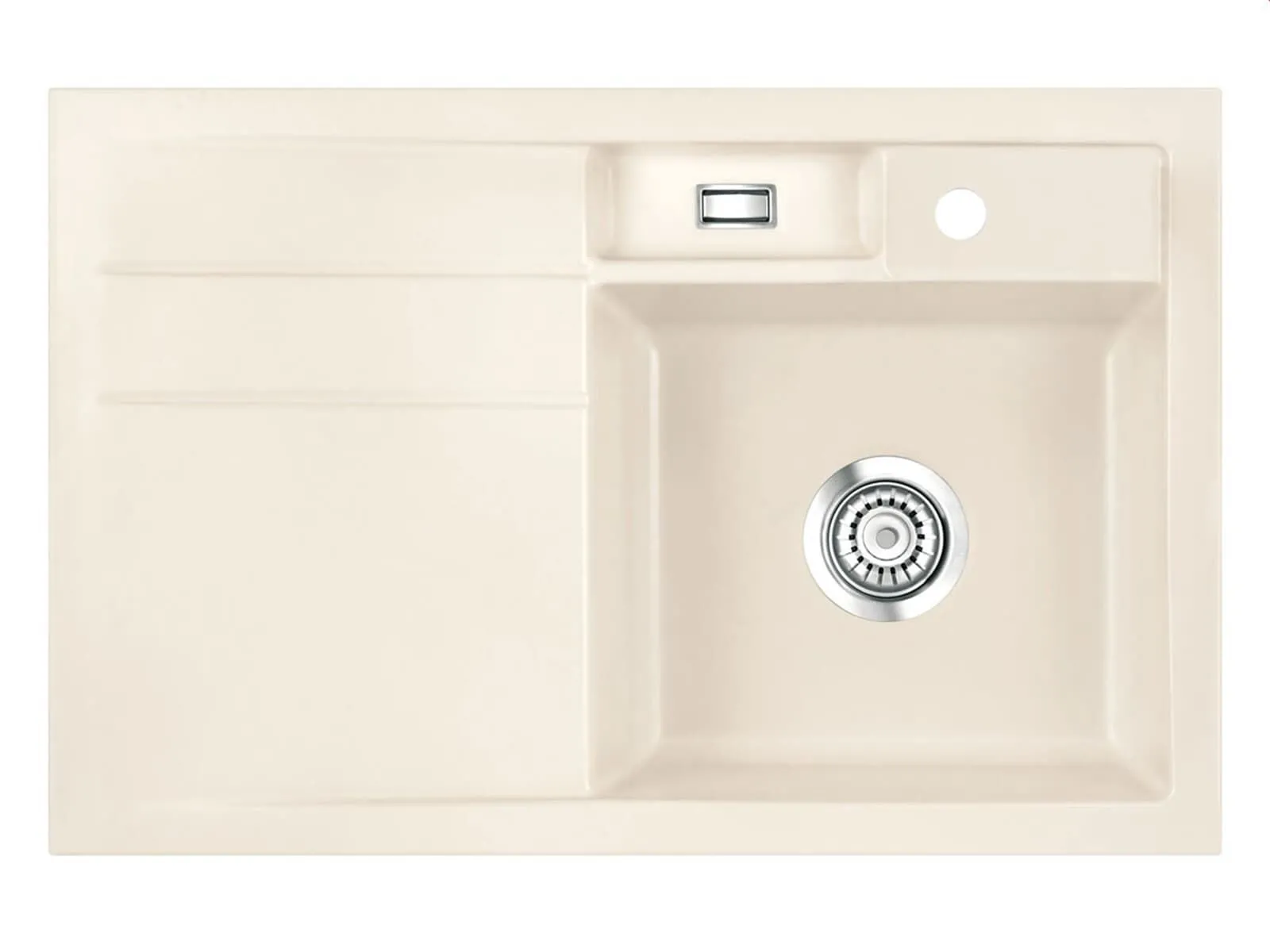 Systemceram BELA 78 Jasmin, zlewozmywak ceramiczny, korek manualny