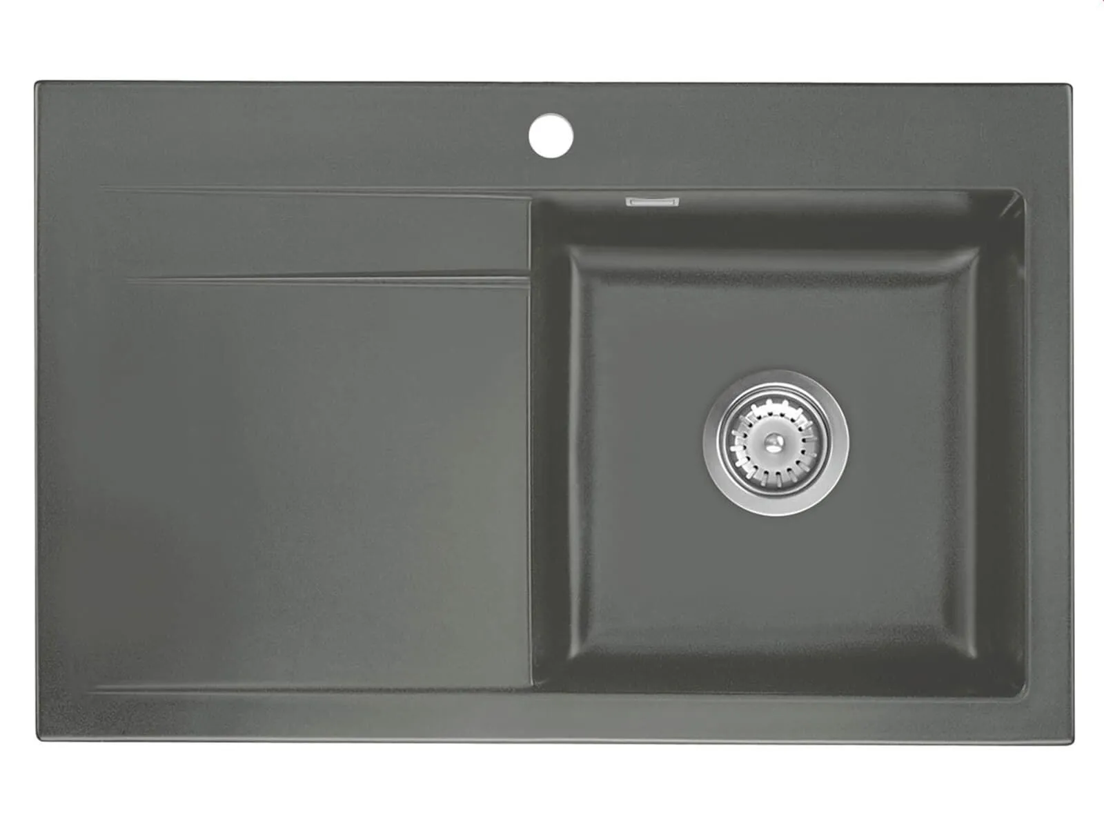 Systemceram Stema 80 Lava, zlewozmywak ceramiczny, korek manualny