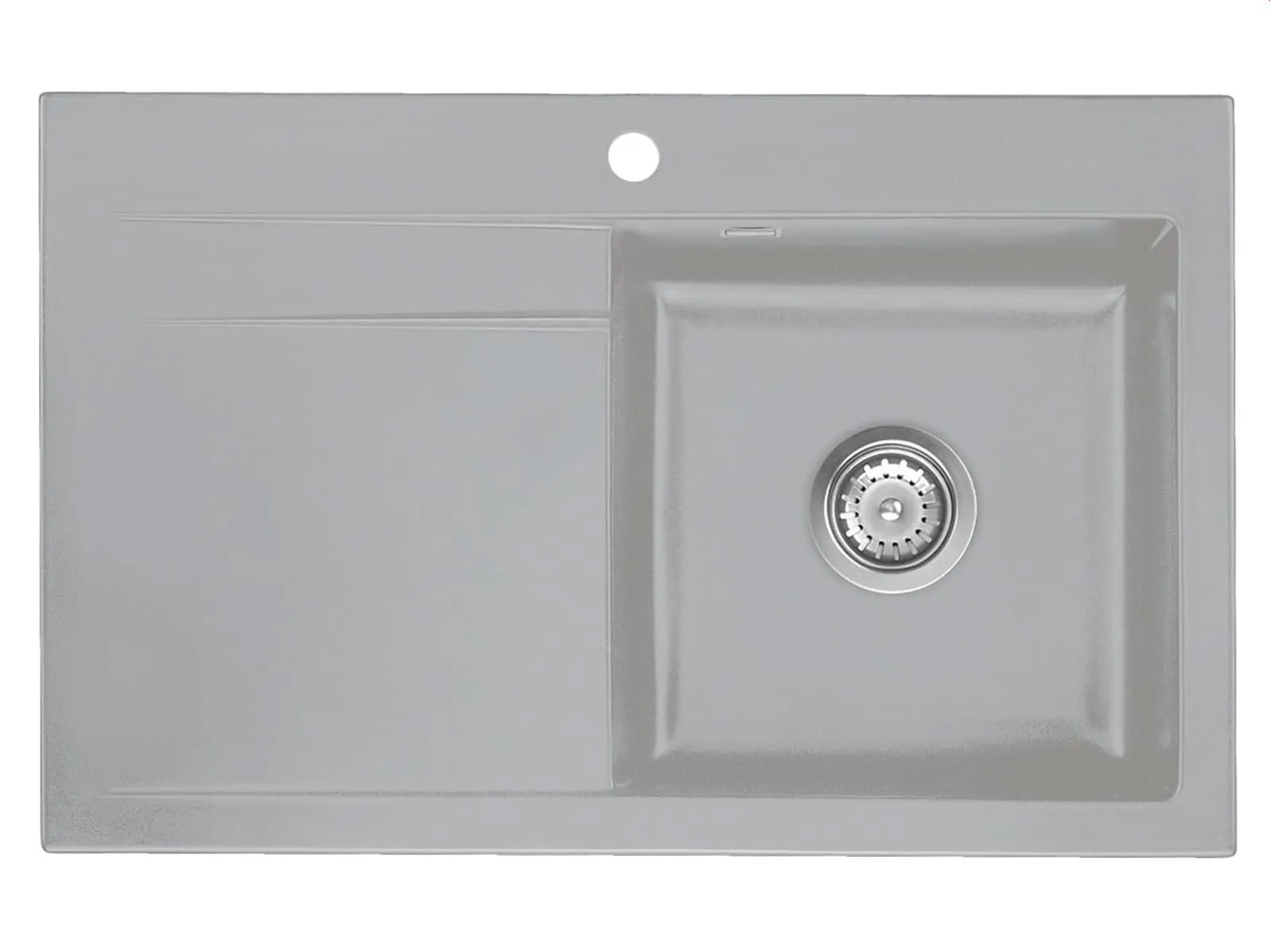 Systemceram Stema 80 Titan, zlewozmywak ceramiczny, korek manualny