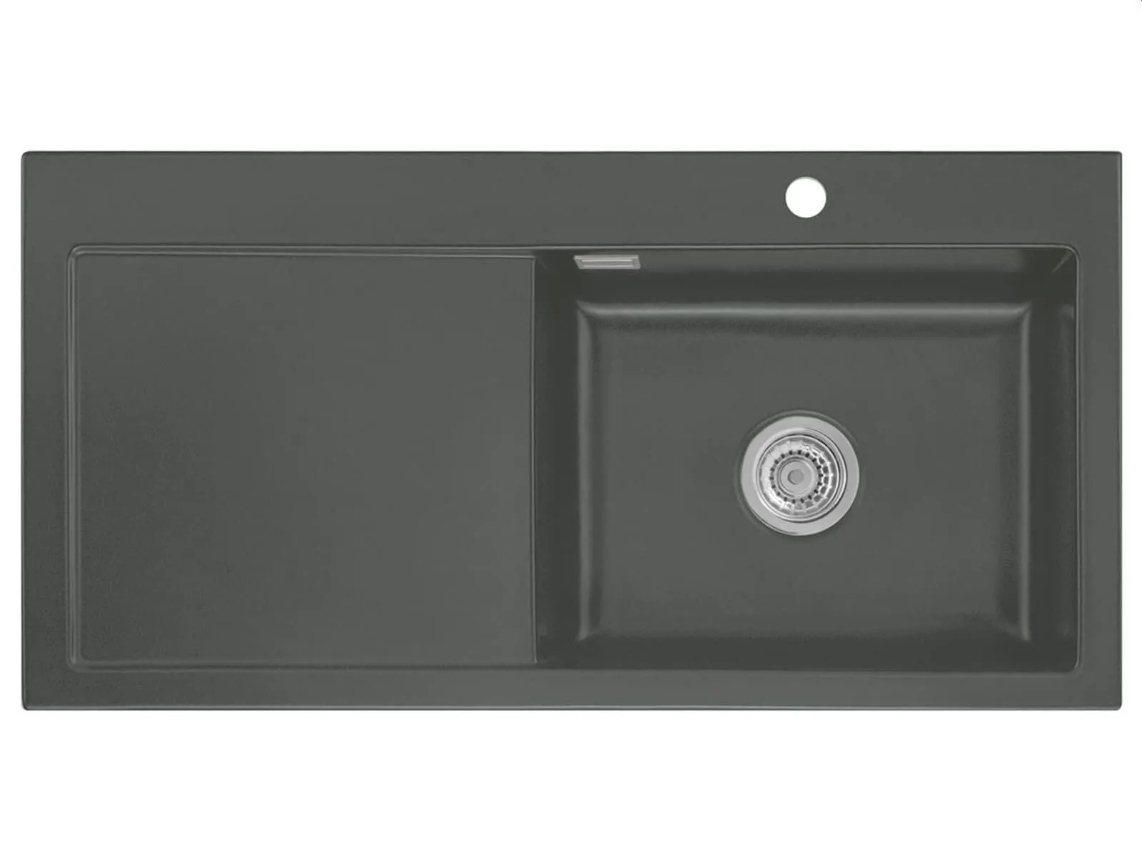 Systemceram Mera 100 SL Lava, zlewozmywak ceramiczny, korek manualny