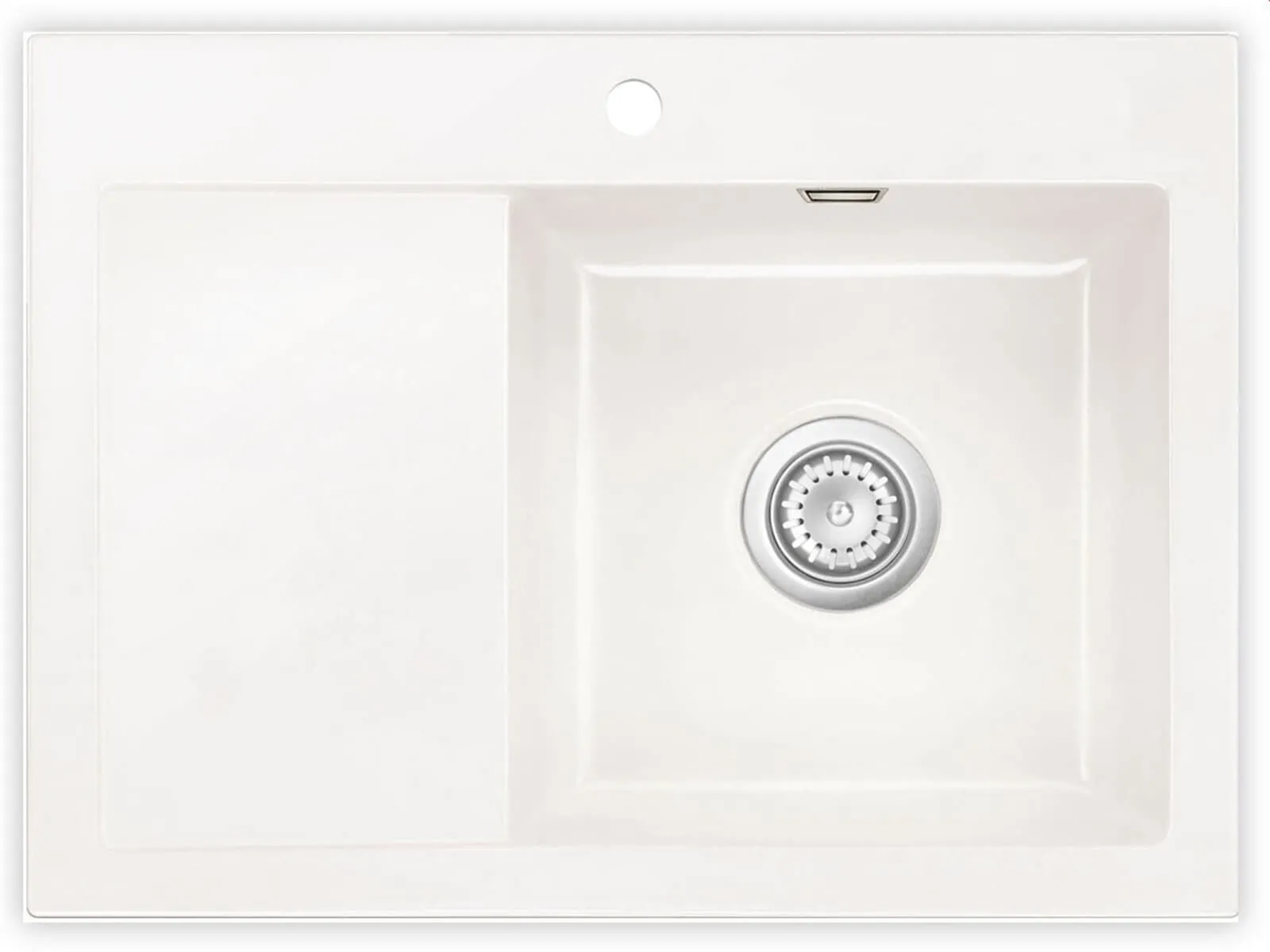 Systemceram Mera 70 Gronland, zlewozmywak ceramiczny, korek manualny