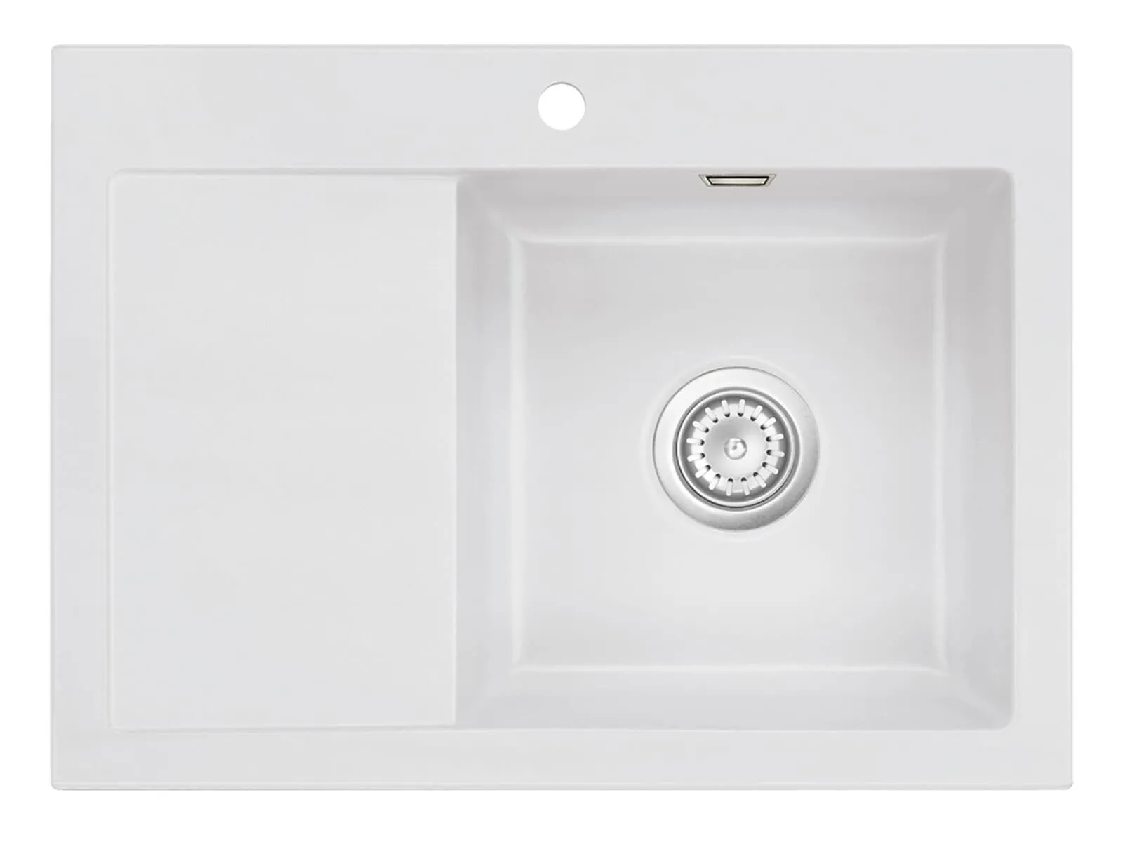 Systemceram Mera 70 Satin, zlewozmywak ceramiczny, korek manualny