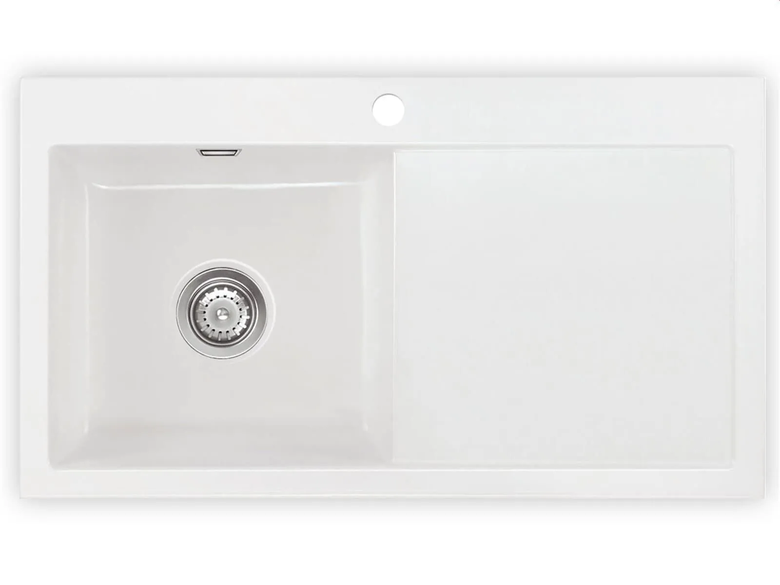 Systemceram Mera 90 Gronland, zlewozmywak ceramiczny, korek manualny