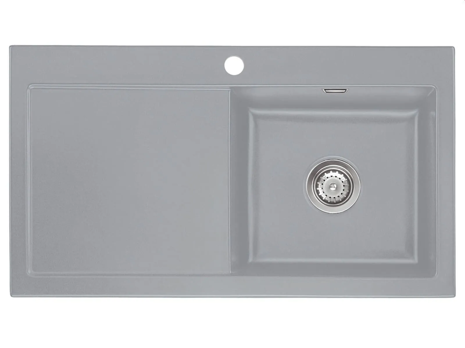 Systemceram Mera 90 Titan, zlewozmywak ceramiczny, korek manualny