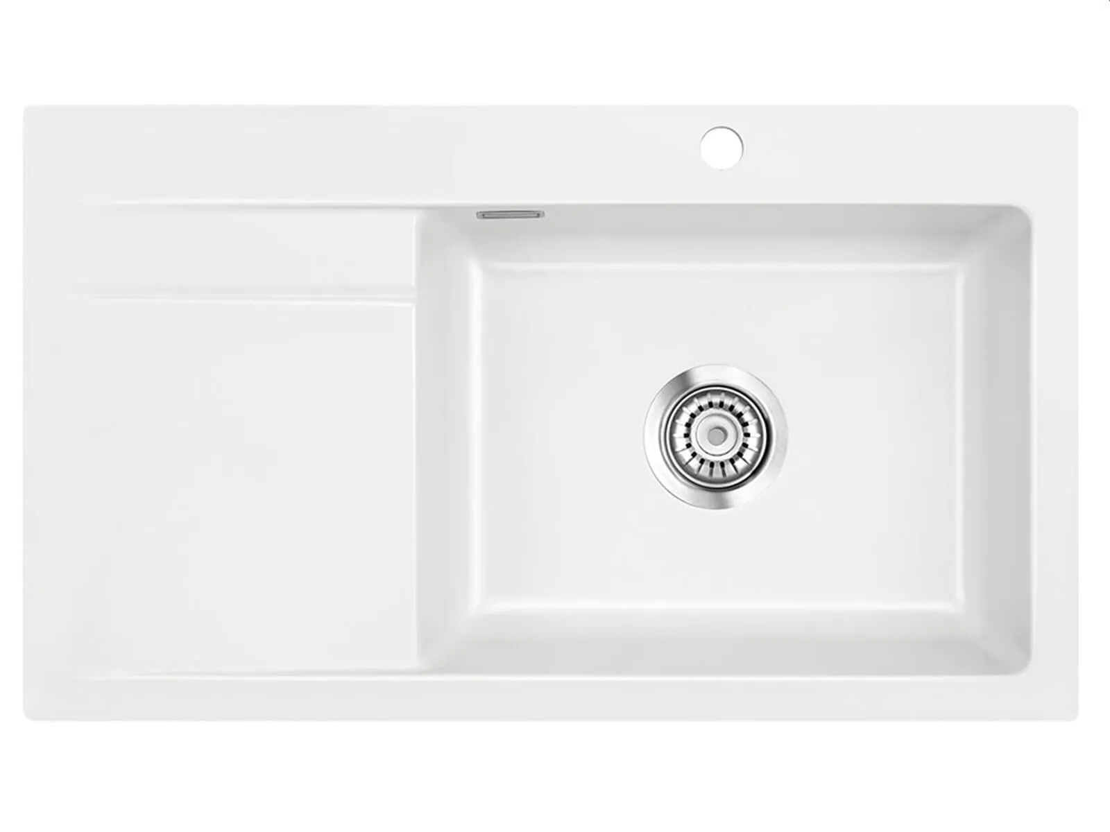 Systemceram Stema 86 SL Gronland, zlewozmywak ceramiczny, korek manualny