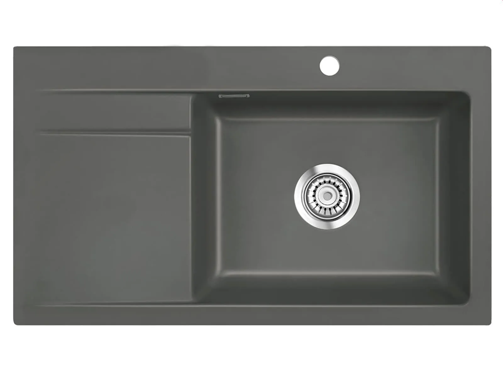 Systemceram Stema 86 SL Lava, zlewozmywak ceramiczny, korek manualny