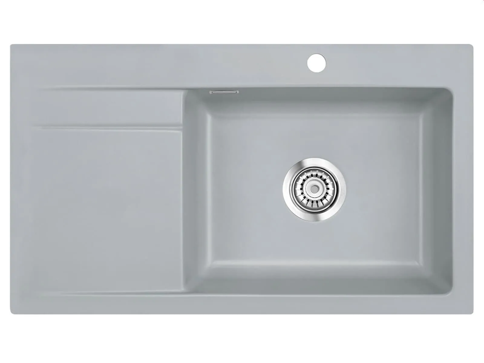 Systemceram Stema 86 SL Titan, zlewozmywak ceramiczny, korek manualny