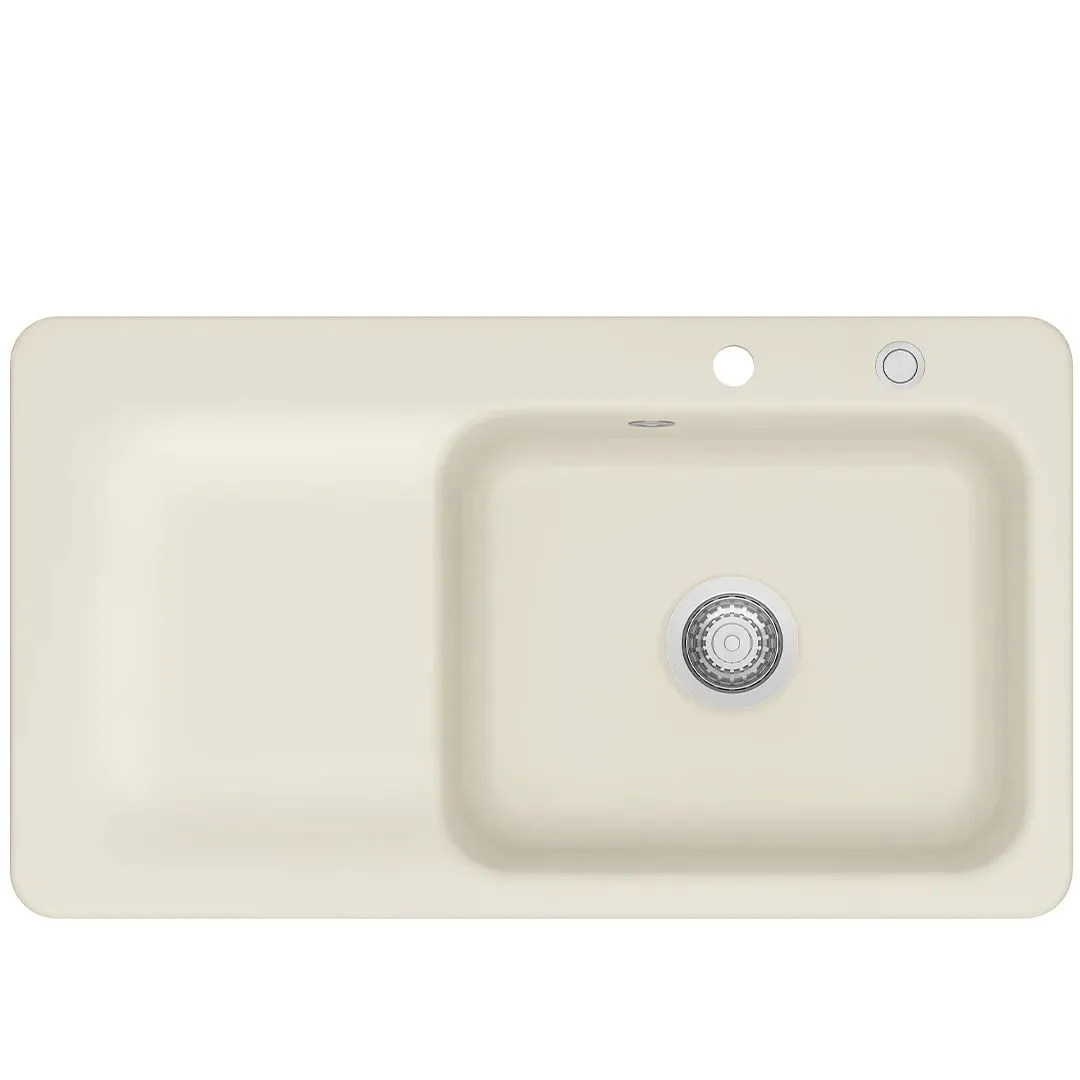 Systemceram Juna 90 Jasmin, zlewozmywak ceramiczny, korek manualny