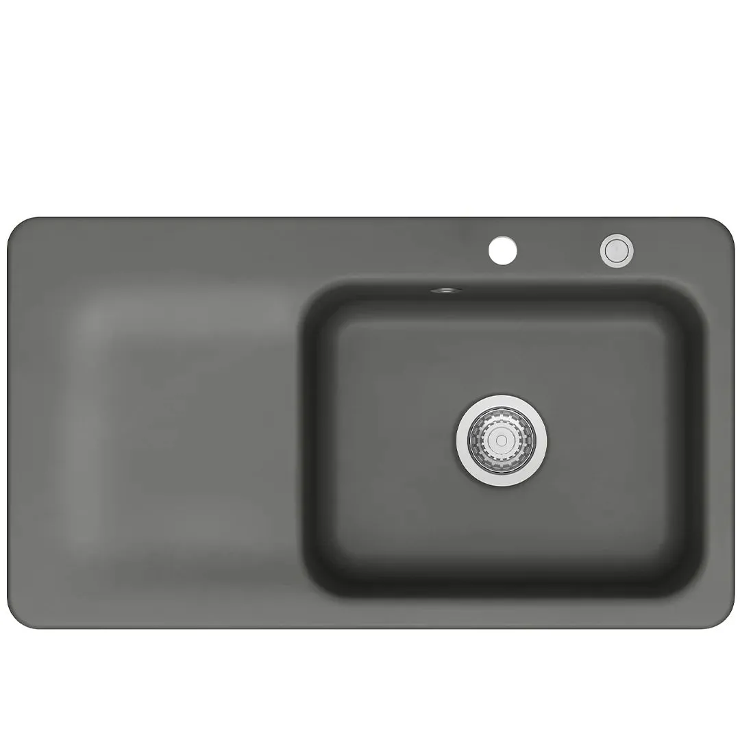 Systemceram Juna 90 Lava, zlewozmywak ceramiczny, korek manualny