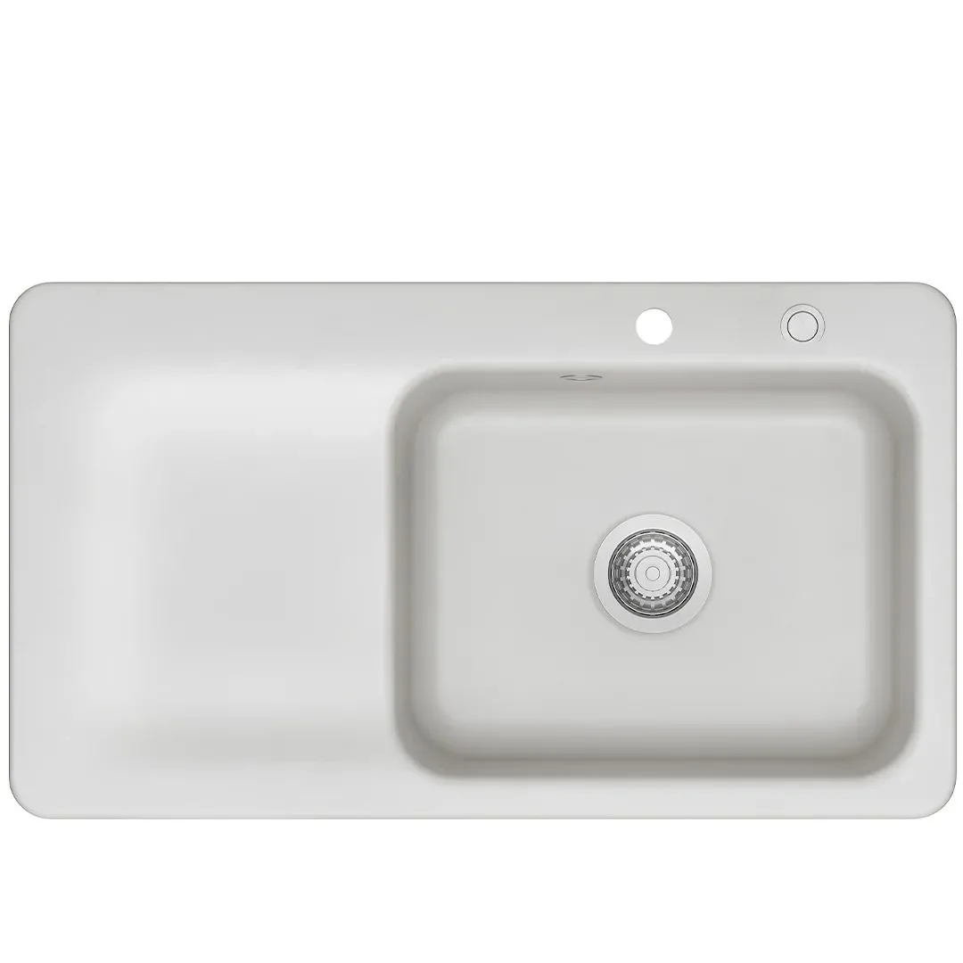 Systemceram Juna 90 Satin, zlewozmywak ceramiczny, korek manualny