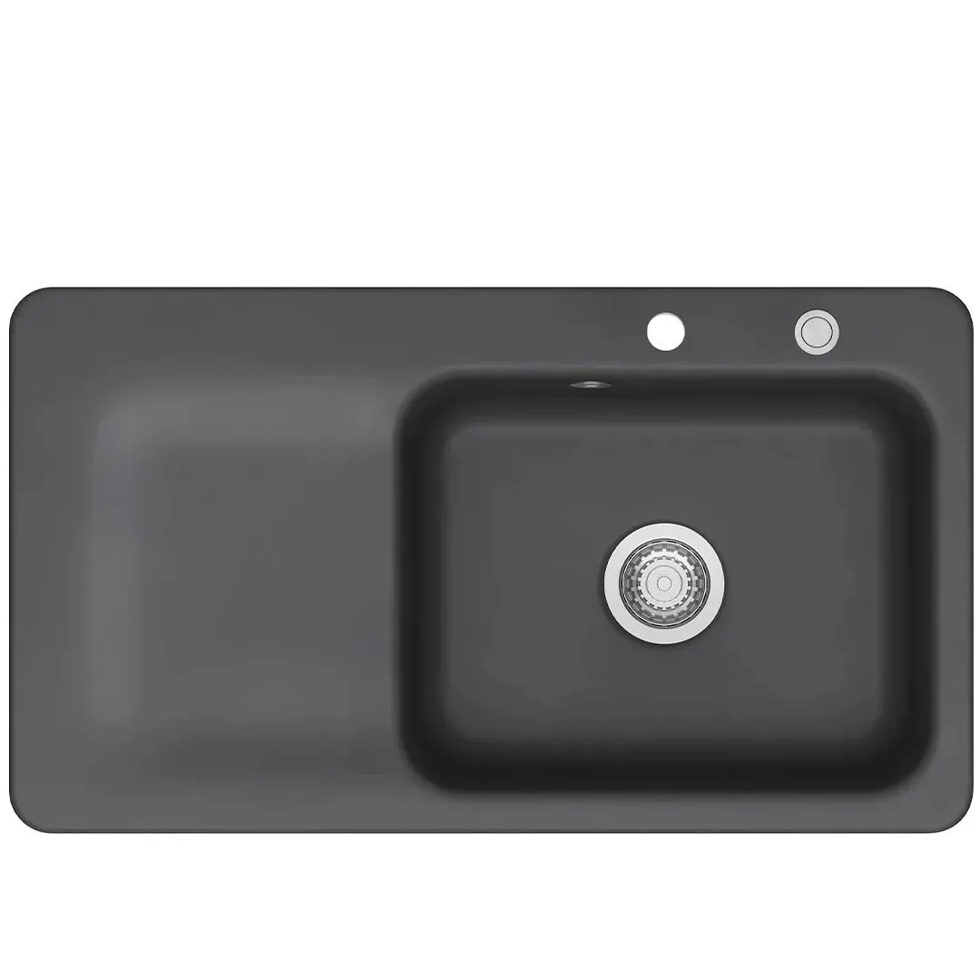 Systemceram Juna 90 Schiefer, zlewozmywak ceramiczny, korek manualny