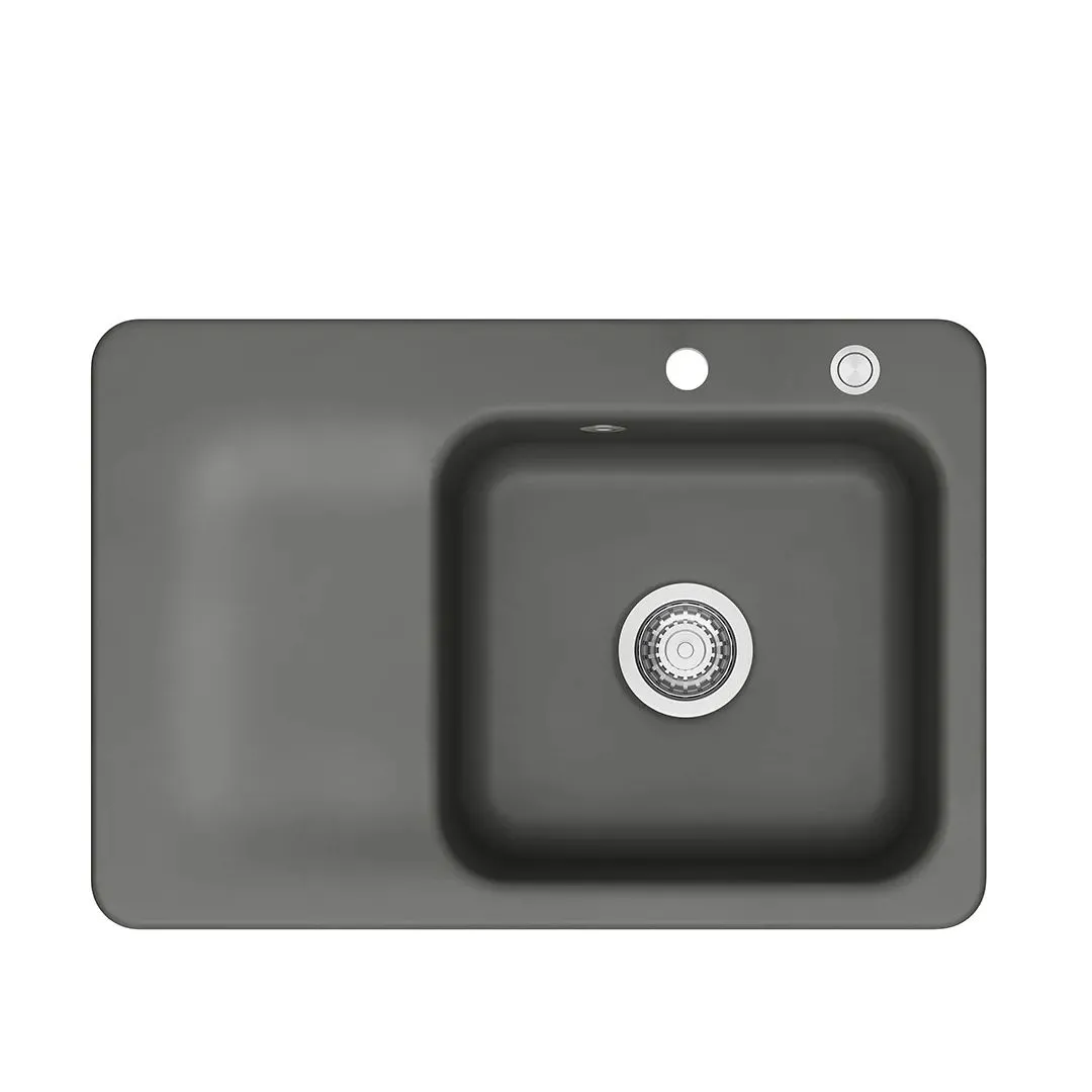 Systemceram Juna 75 Lava, zlewozmywak ceramiczny, korek manualny