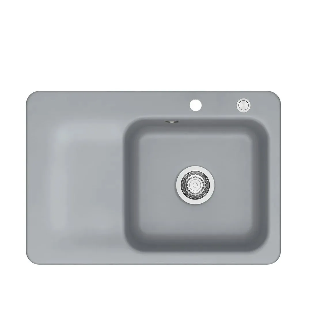 Systemceram Juna 75 Titan, zlewozmywak ceramiczny, korek manualny