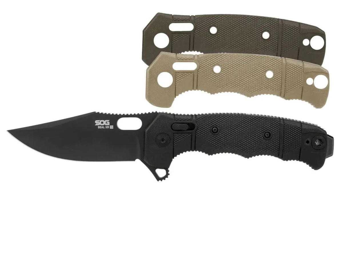 Sog SEAL XR FOLDING TI-MAGNACUT 3 HANDLES SCALES 12-21-13-57