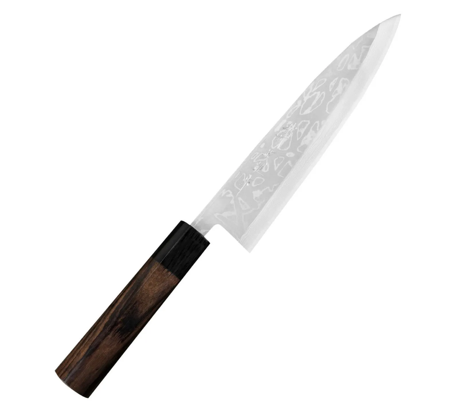 Hideo Kitaoka Shirogami Satin Damascus Nóż Miroshi Deba 21 cm