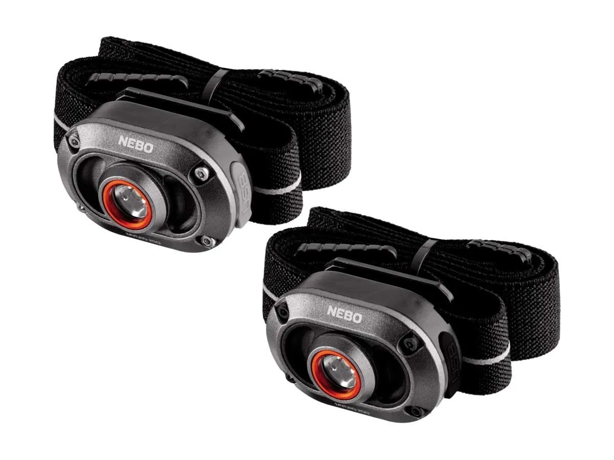 NEBO MYCRO 250 LATARKA CZOŁOWA I na czapkę z daszkiem Akumulatorowa 2 sztuki 250 lumenów LED HLP-1010-G