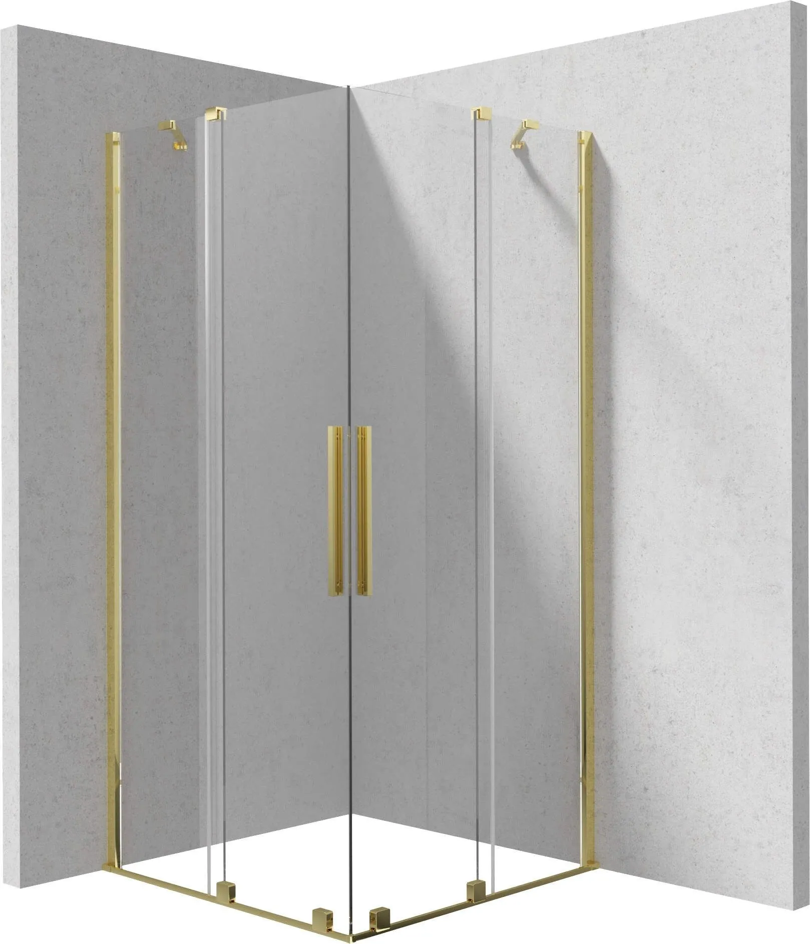 Deante KPNZP09P09 Prisma Złota Kabina prysznicowa kwadratowa 90x90 cm
