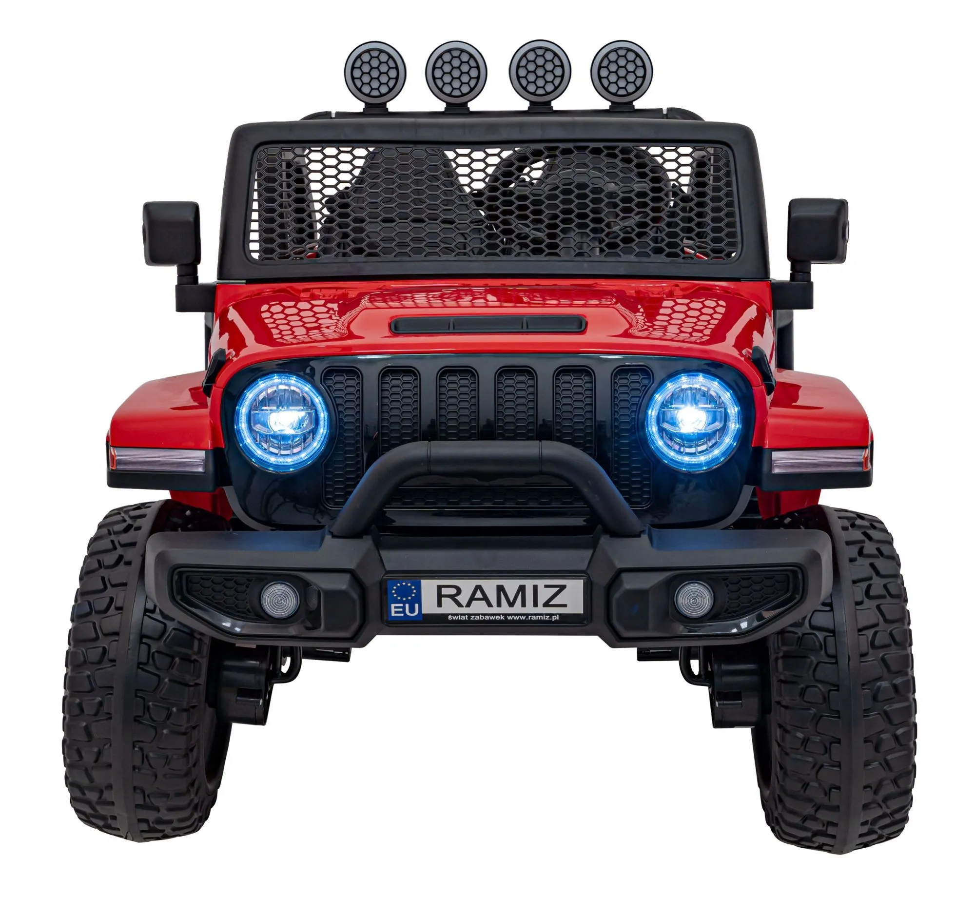 Auto terenowe OFF-ROAD 3.0 dla dzieci Czerwony + Pilot + Wolny Start + Pasy + Audio LED
