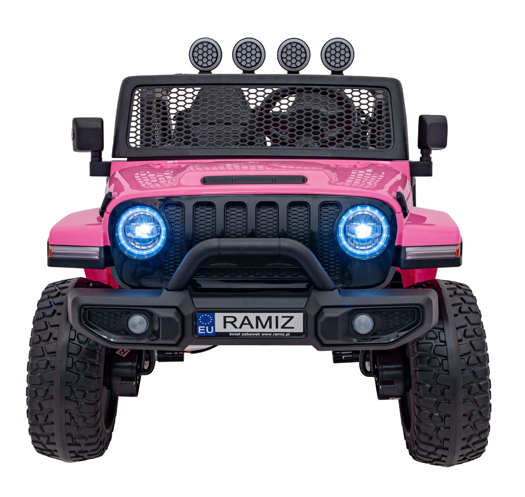 Auto terenowe OFF-ROAD 3.0 dla dzieci Różowy + Pilot + Wolny Start + Pasy + Audio LED