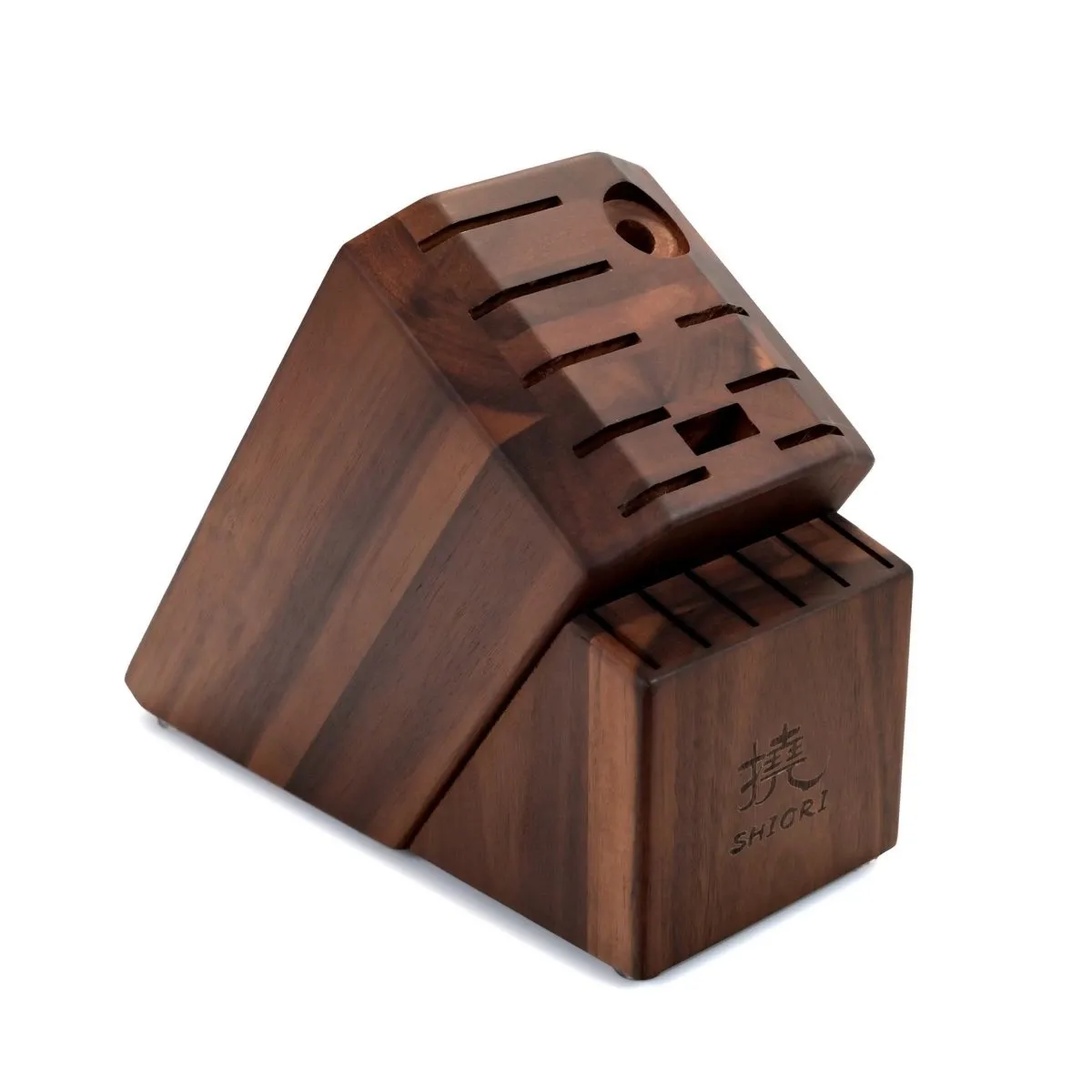 Shiori 撓 Akashia Burokku stojak na noże  z drewna akacjowego