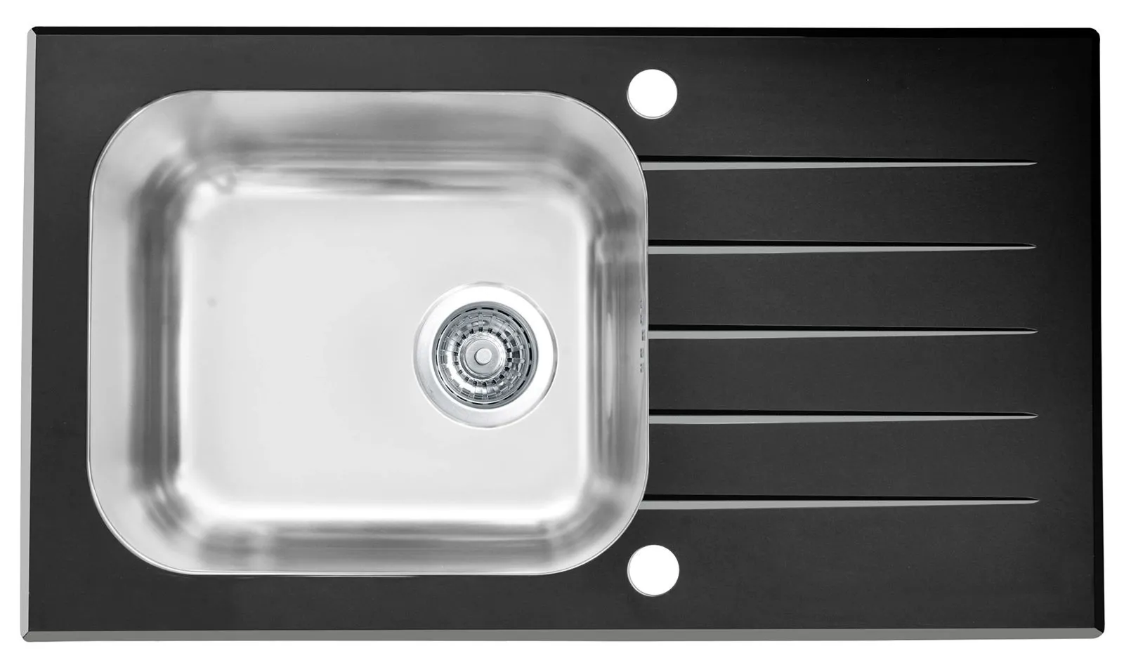 Alveus VITRO 20 (78X43) czarne szkło + syfon POP-UP 3 1/2