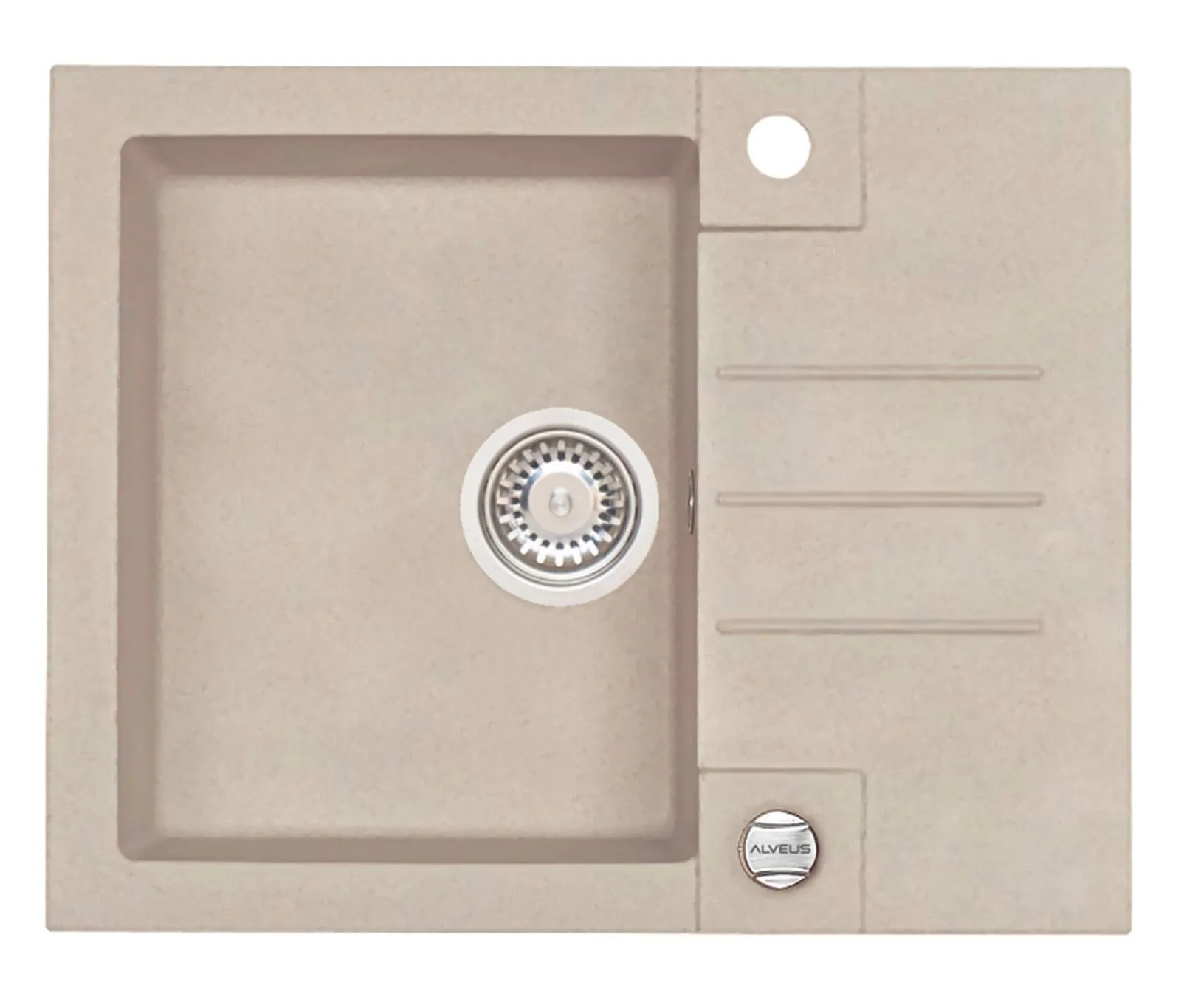 Alveus ROCK 30 kol. 02 pebble  (59,5x47,5) zlew Granital+ 1kom. z syfonem POP-UP