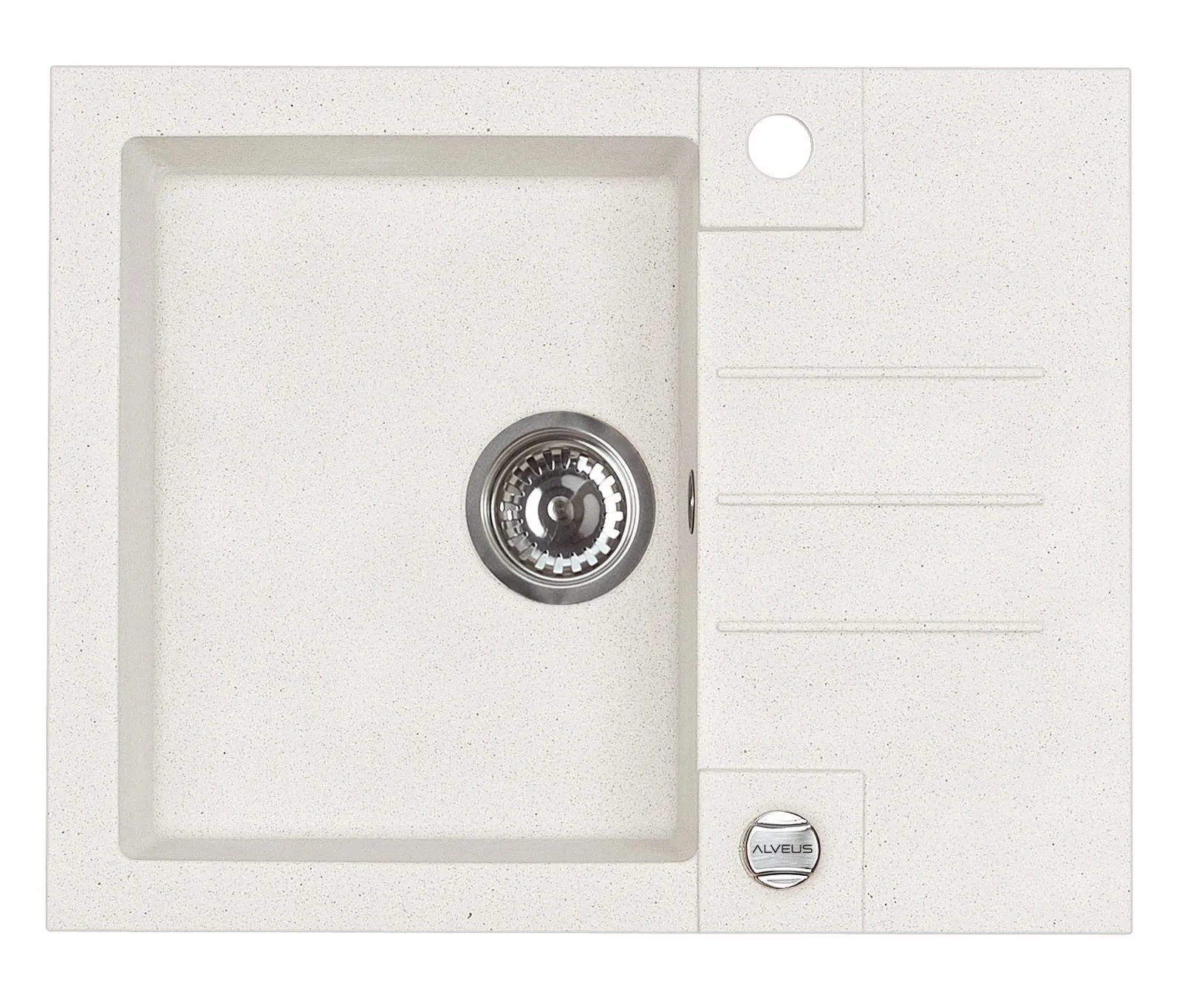 Alveus ROCK 30 kol. 11 biały (59,5x47,5) zlew Granital 1kom. z syfonem POP-UP