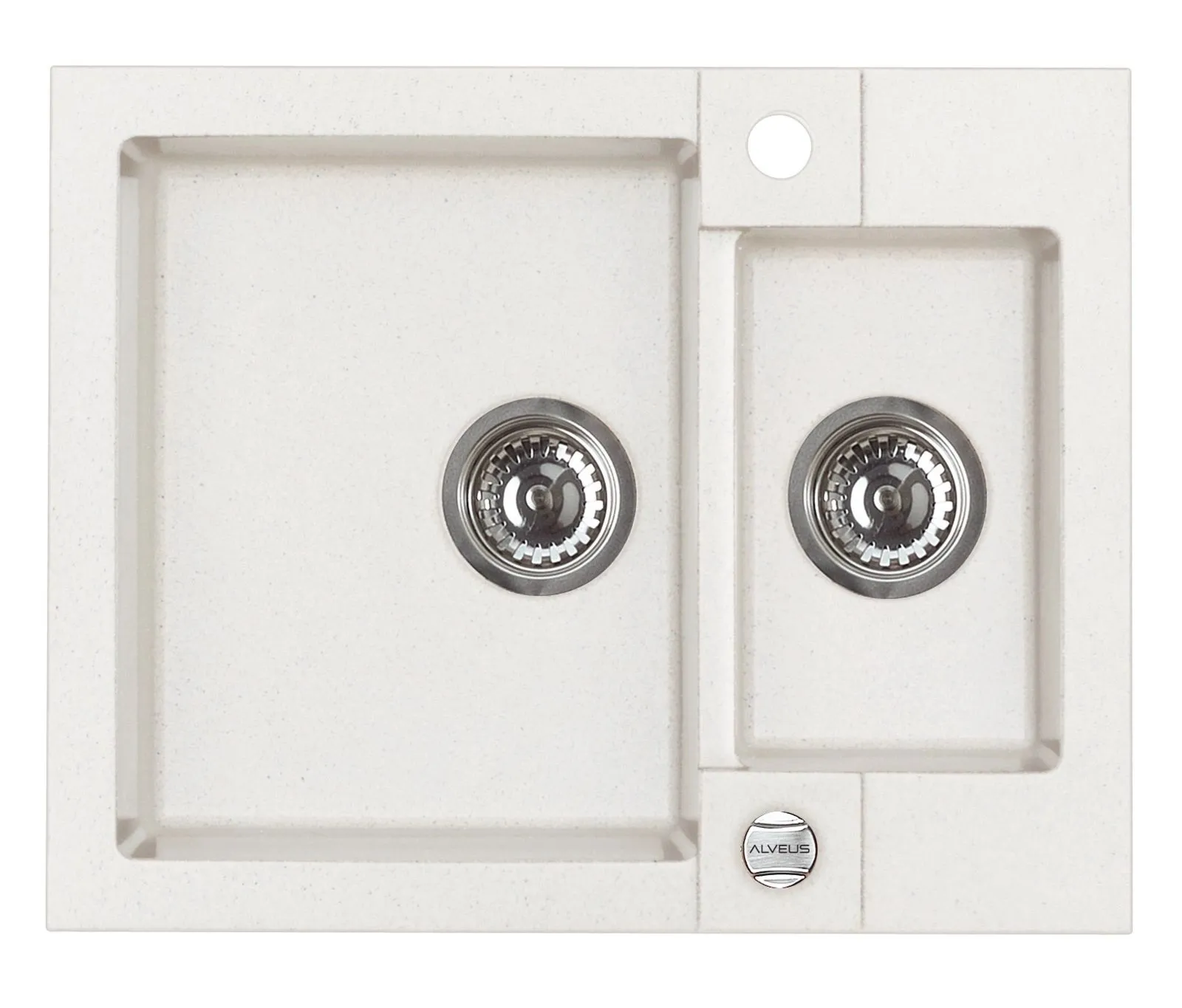 Alveus ROCK 80 kol. 11 biały (59,5x47,5) zlew Granital 1,5kom. z syfonem POP-UP