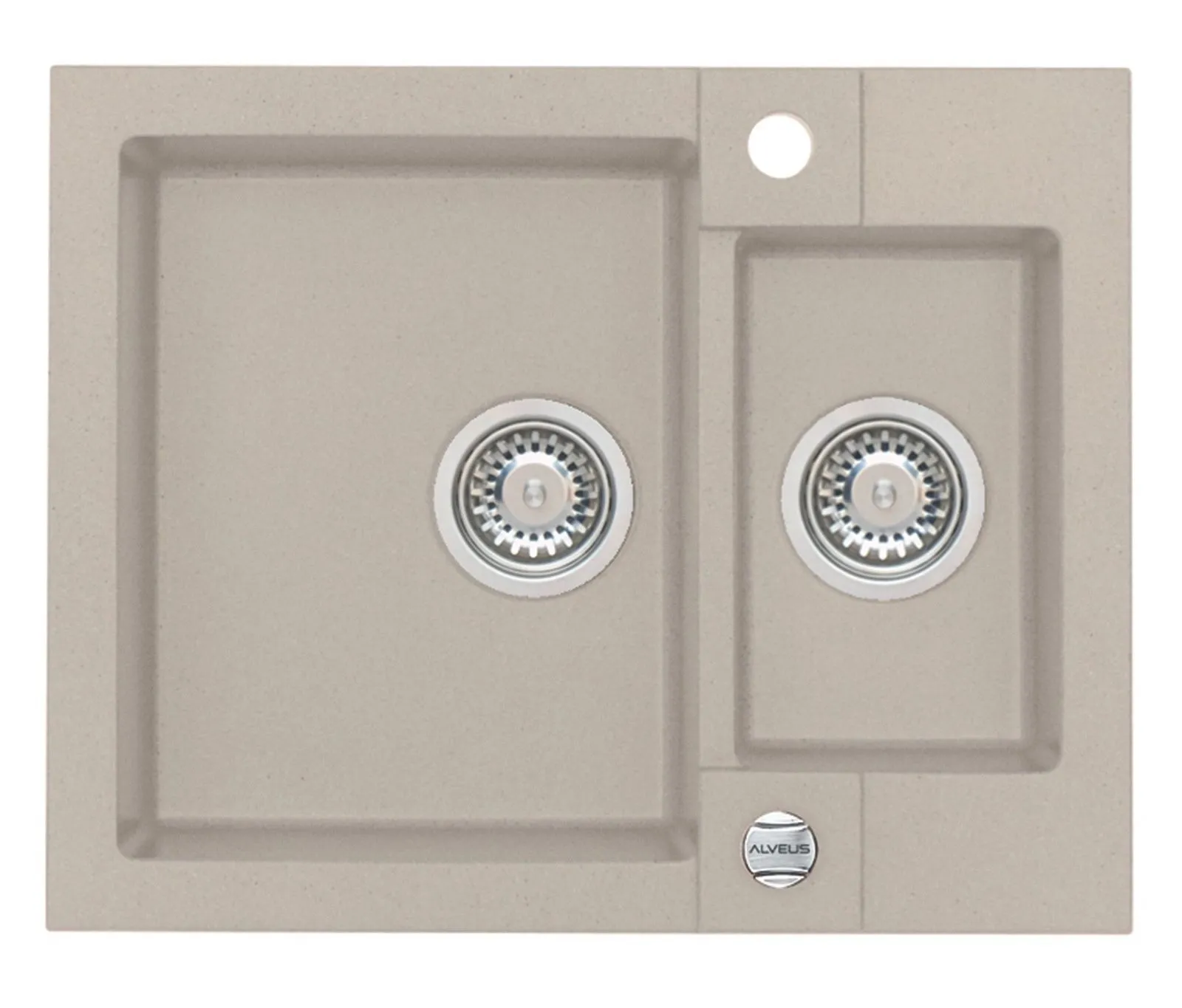 Alveus ROCK 80 kol. 22 piasek (59,5x47,5) zlew Granital 1,5kom. z syfonem POP-UP