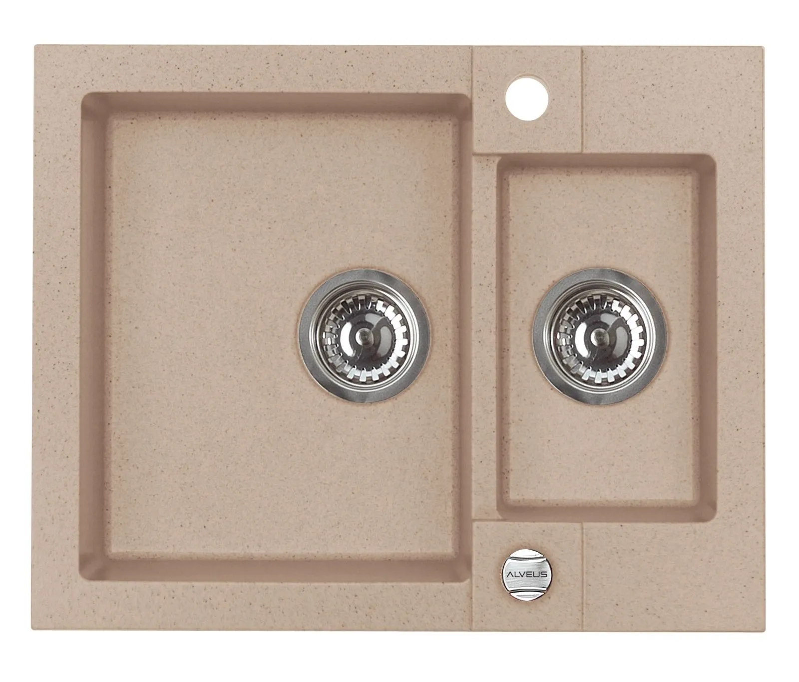 Alveus ROCK 80 kol. 55 beż (59,5x47,5) zlew Granital 1,5kom. z syfonem POP-UP