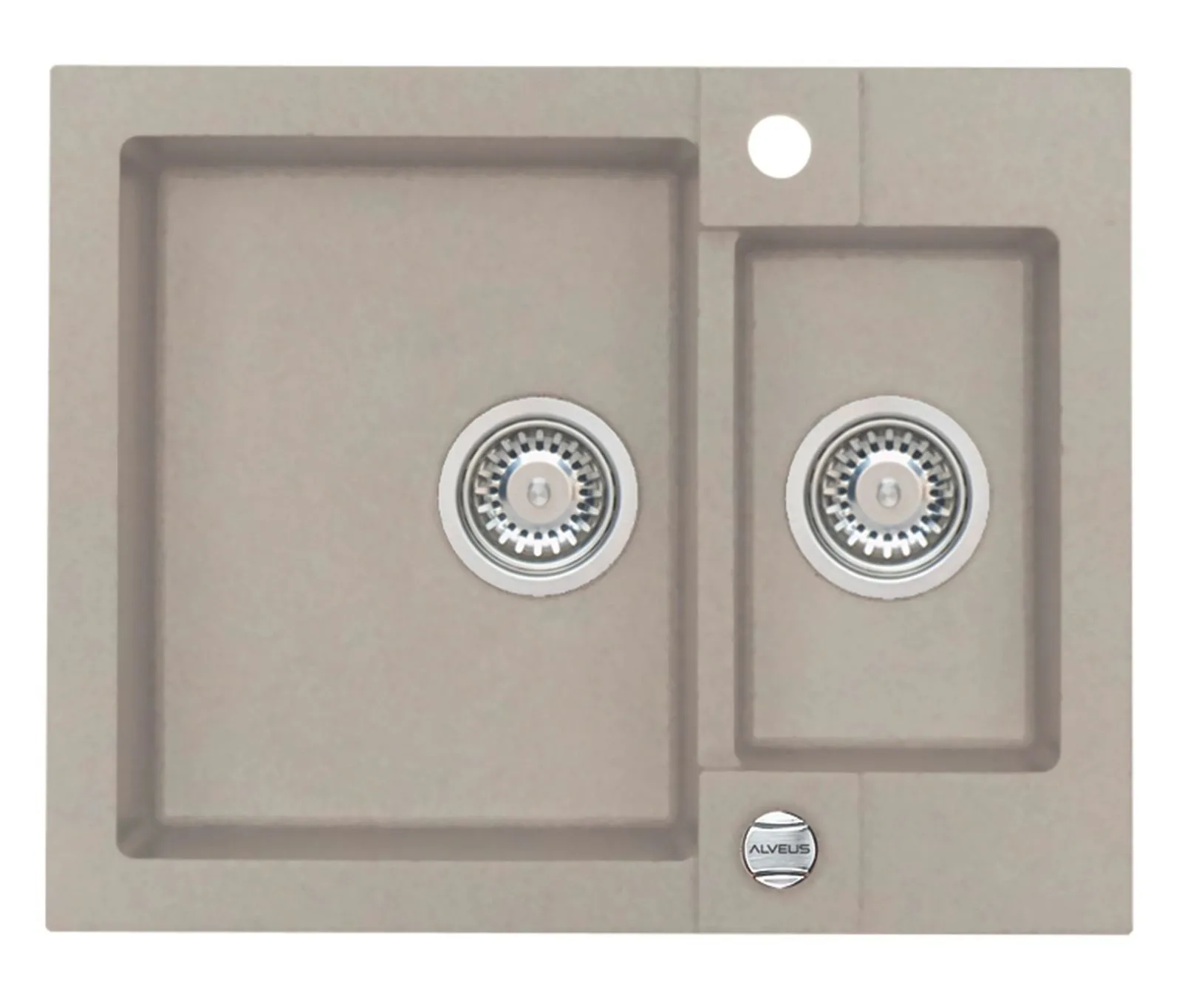 Alveus ROCK 80 kol. 02 pebble (59,5x47,5) zlew Granital+ 1,5kom. z syfonem POP-UP