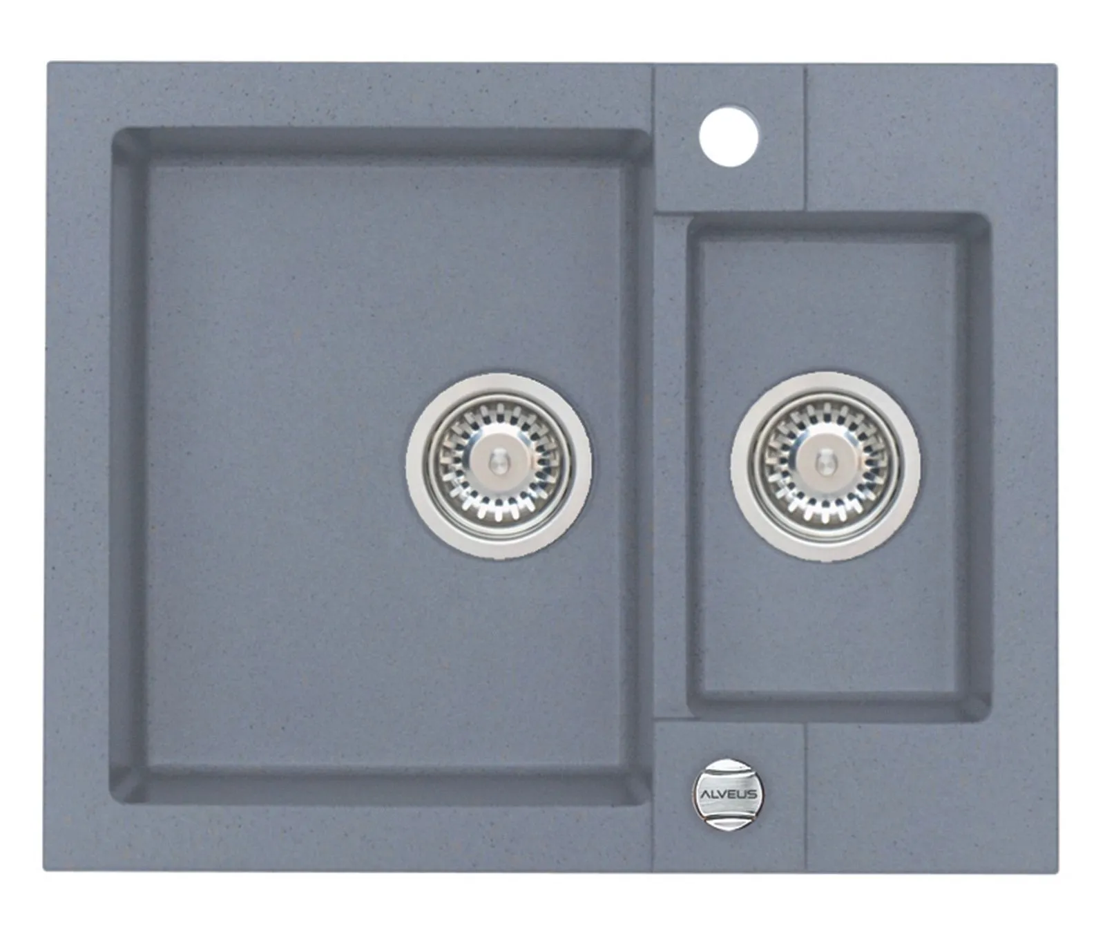 Alveus ROCK 80 kol. 04 steel (59,5x47,5) zlew Granital+ 1,5kom. z syfonem POP-UP